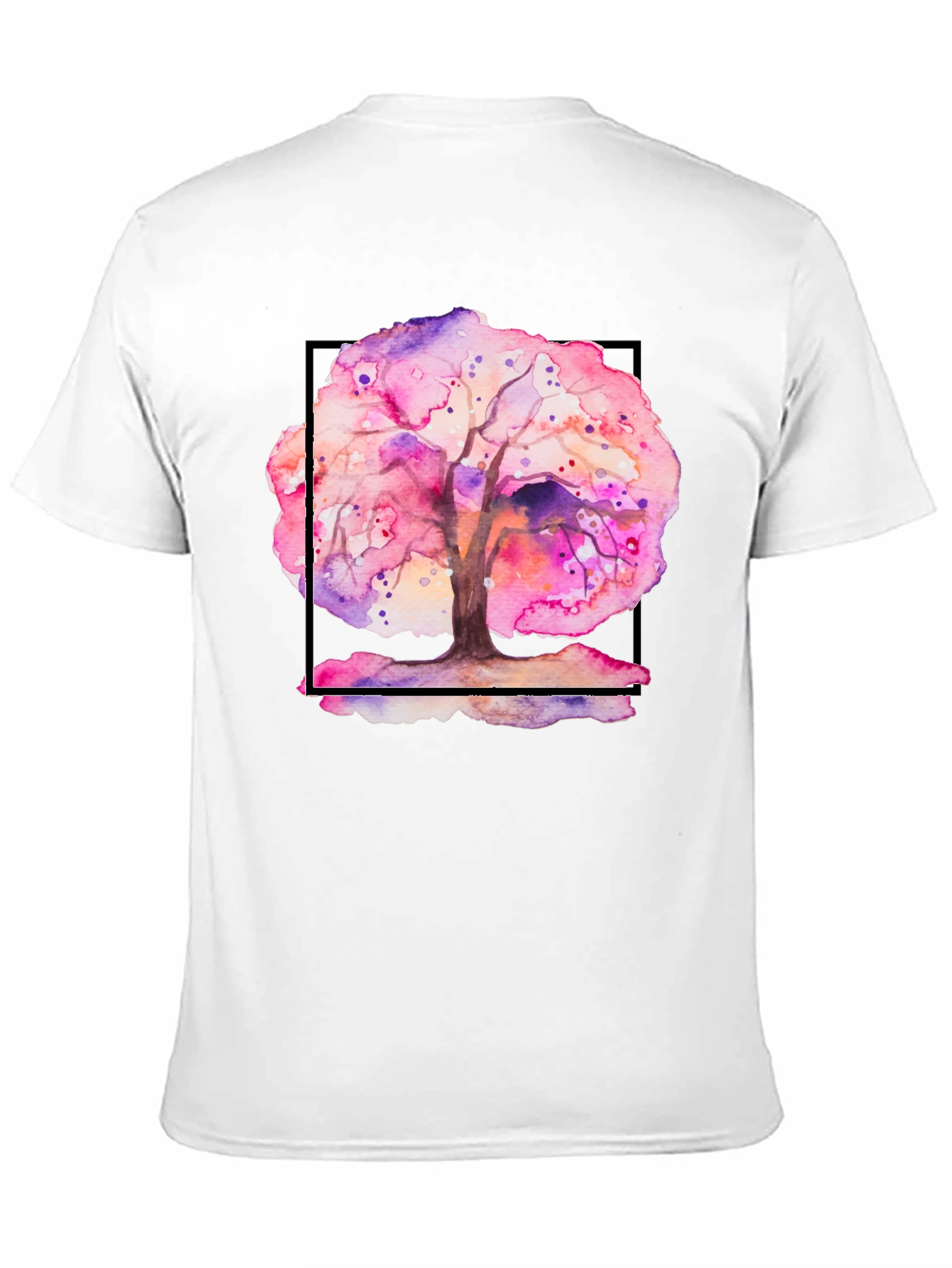 Black Watercolor Tree Graphic Black T-Shirt view 11