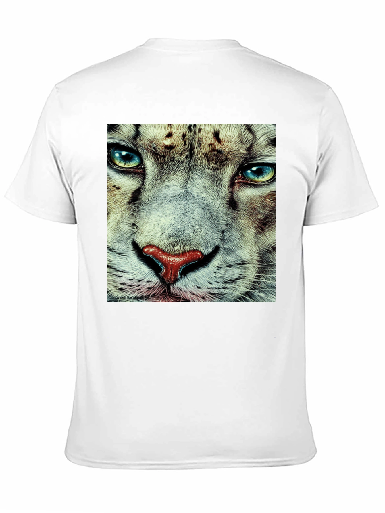 Black Snow Leopard Face Graphic T-Shirt - Black view 11