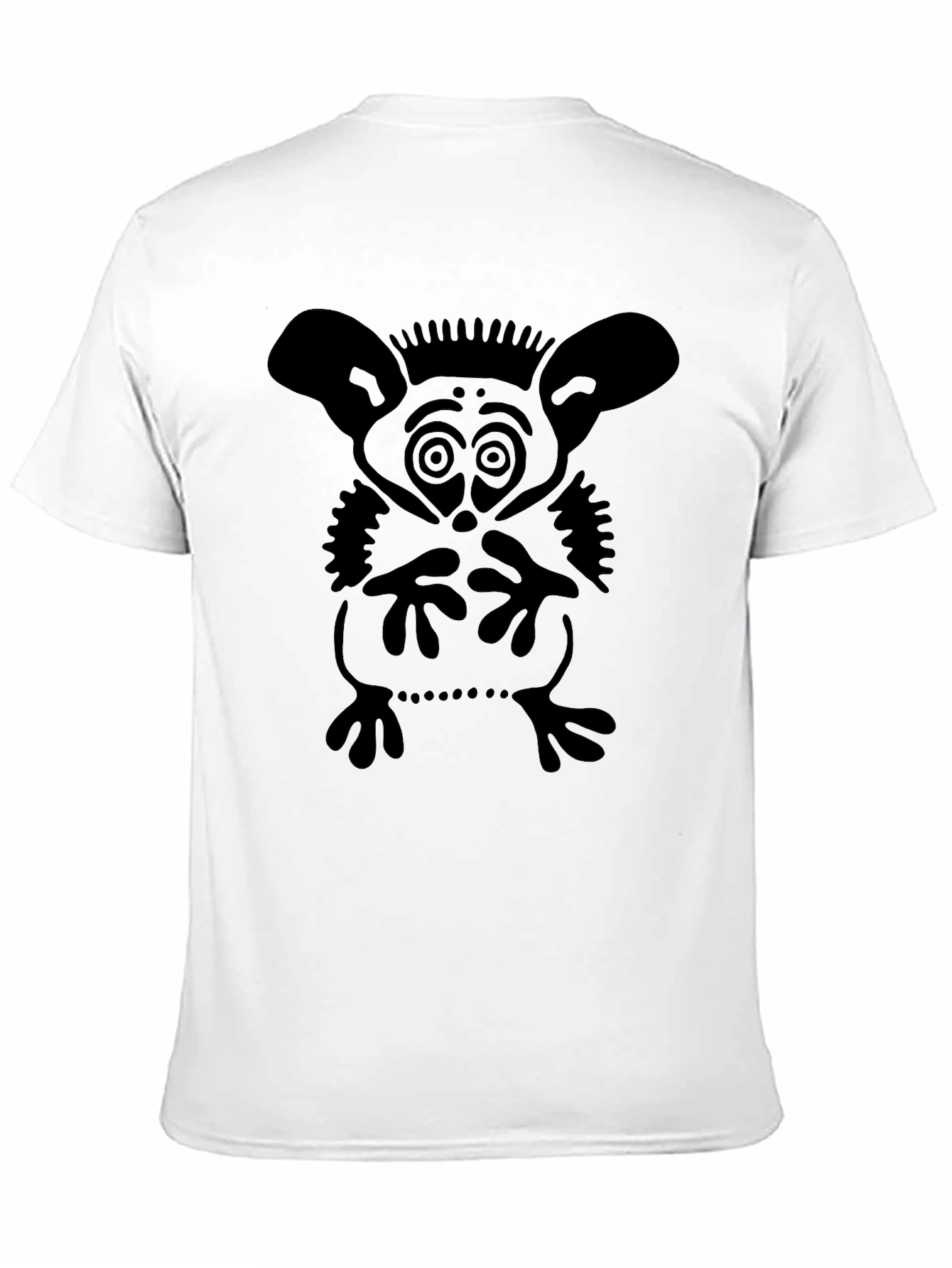 Black Unique Graphic Tee - Abstract Creature Design view 11