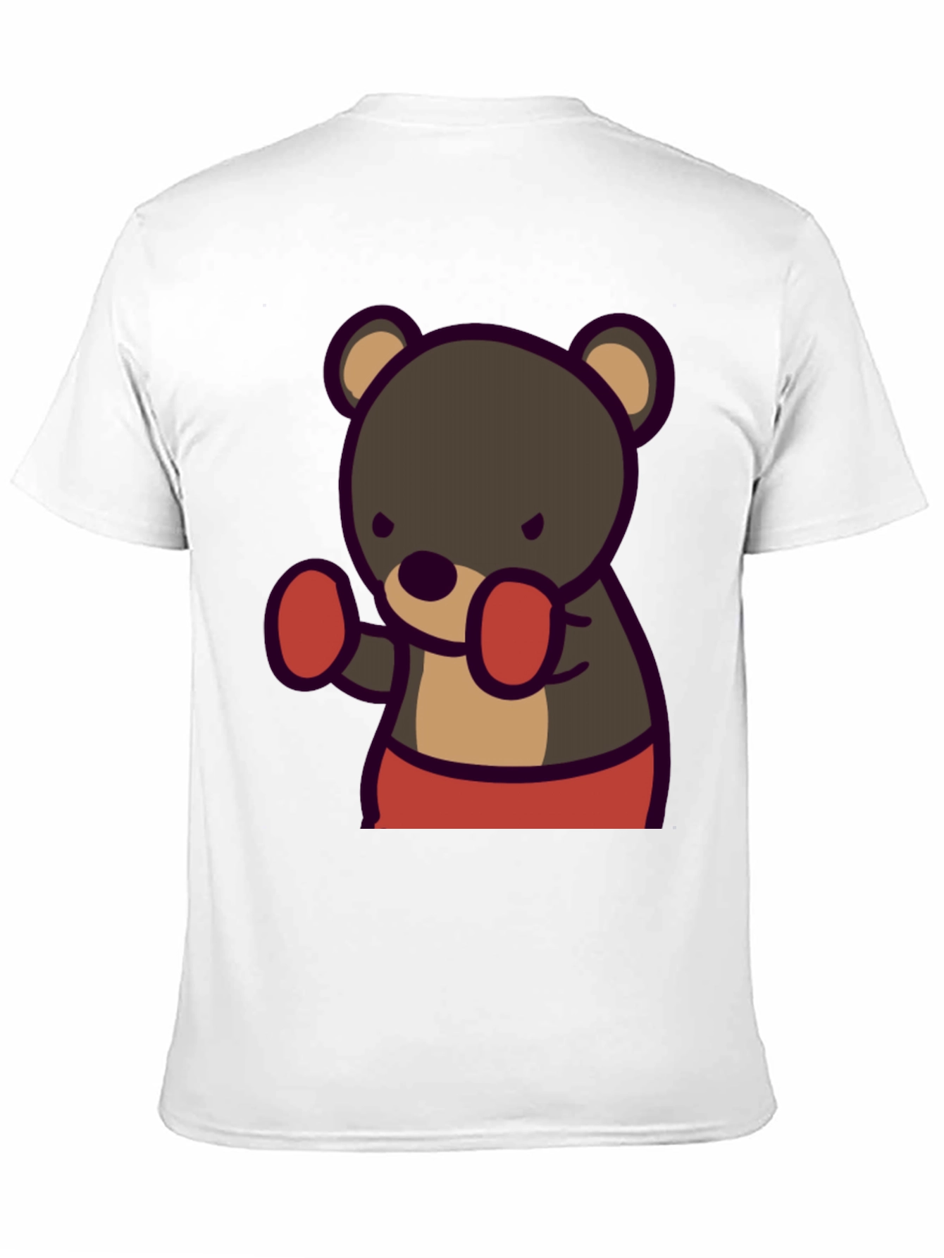 Black Boxing Bear Graphic Tee - Black Cotton Casual view 11