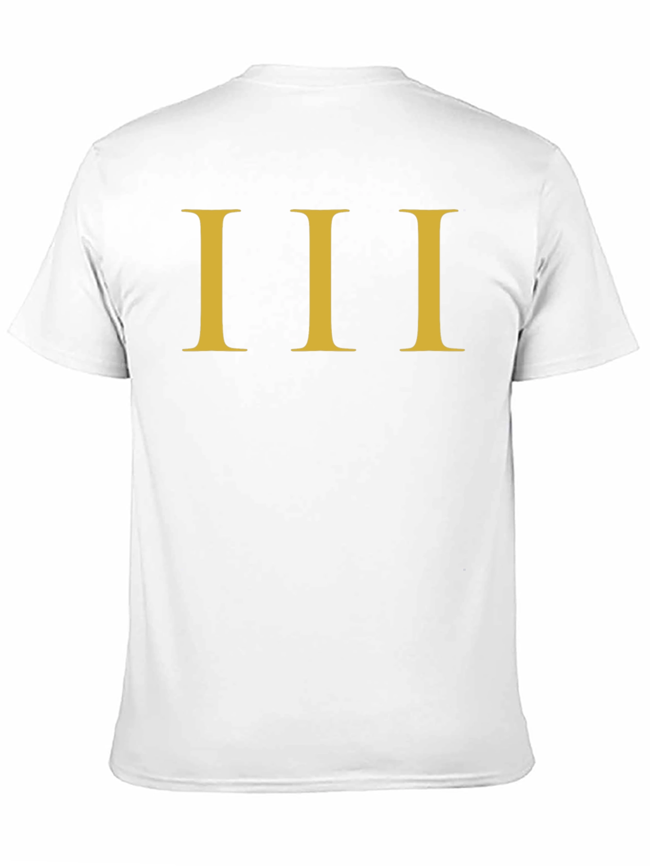 Black Men's Black T-Shirt with Gold Roman Numeral III Design view 11