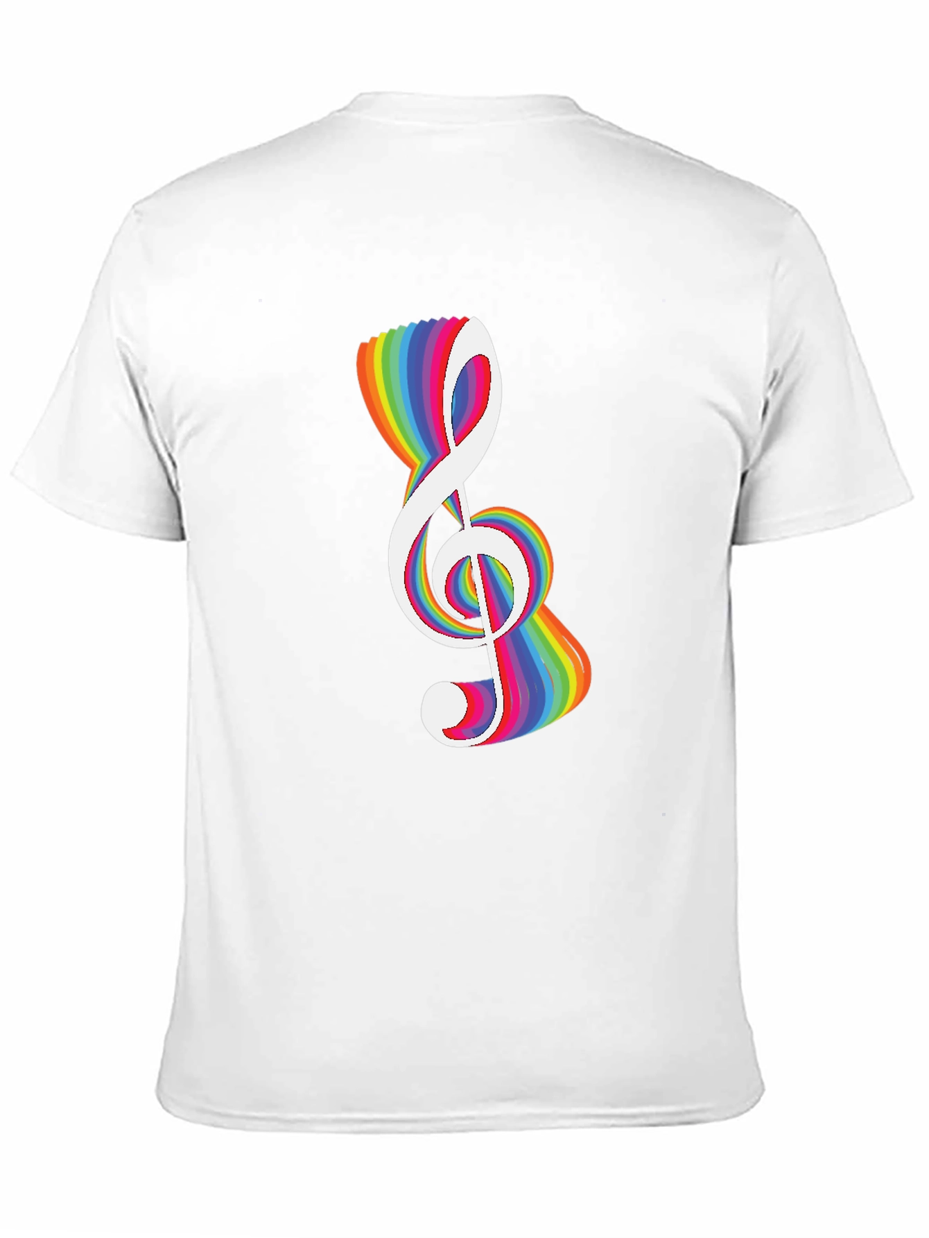 Black Rainbow Treble Clef Graphic Tee - Black view 11