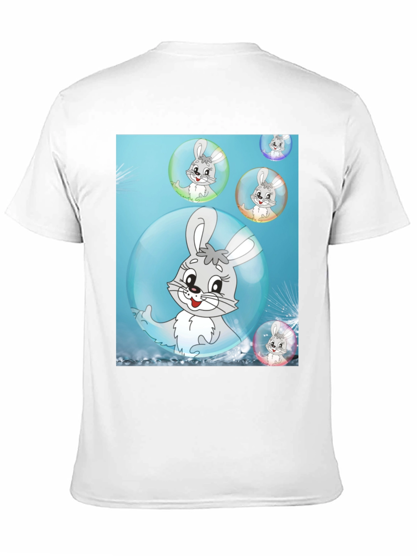 Black Cute Bunny Bubble T-Shirt - Fun Cartoon Design view 11