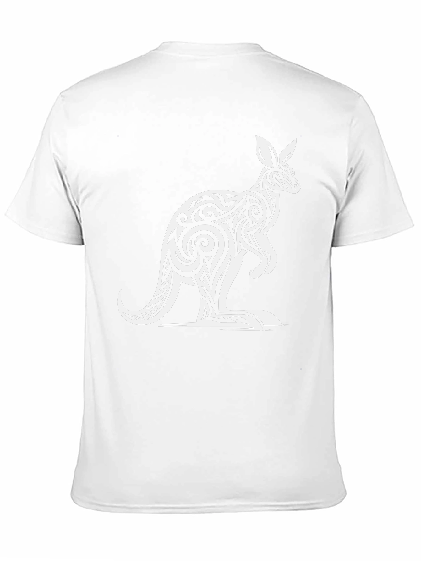 Black Tribal Kangaroo Graphic Tee - Black Cotton T-Shirt view 11