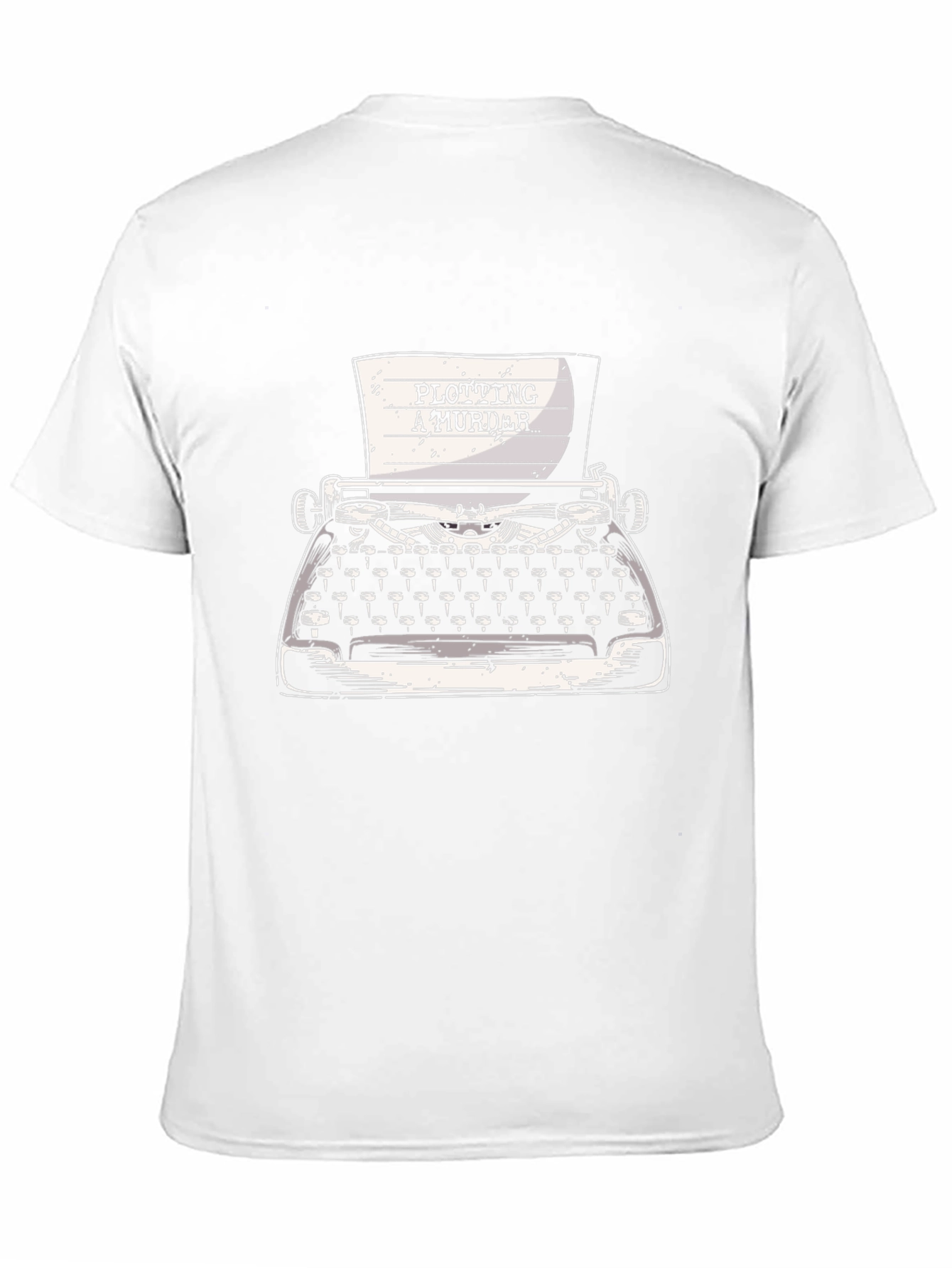 Black Plotting a Murder Typewriter T-Shirt view 11