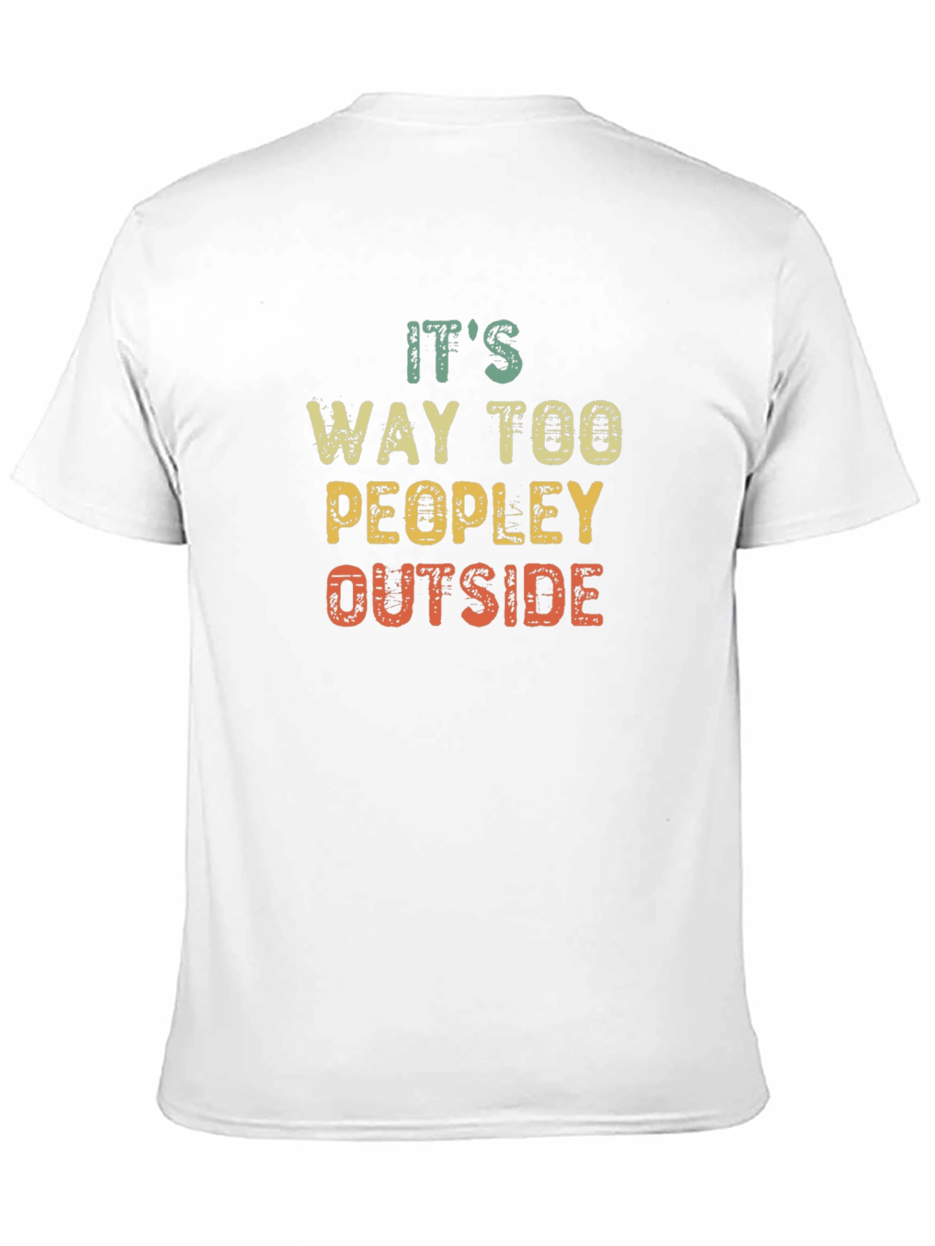 Black Funny "Too Peopley Outside" Graphic Tee view 11