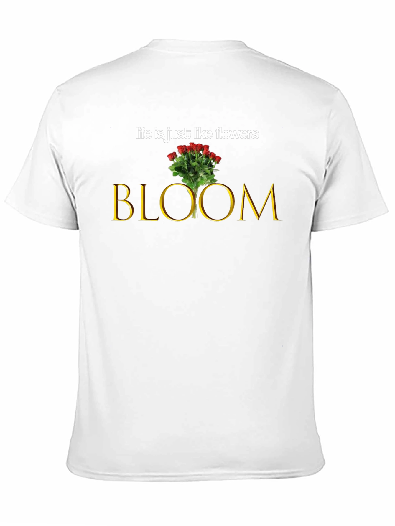 Black Bloom Flower T-Shirt - Life is Like Flowers Graphic Tee view 11