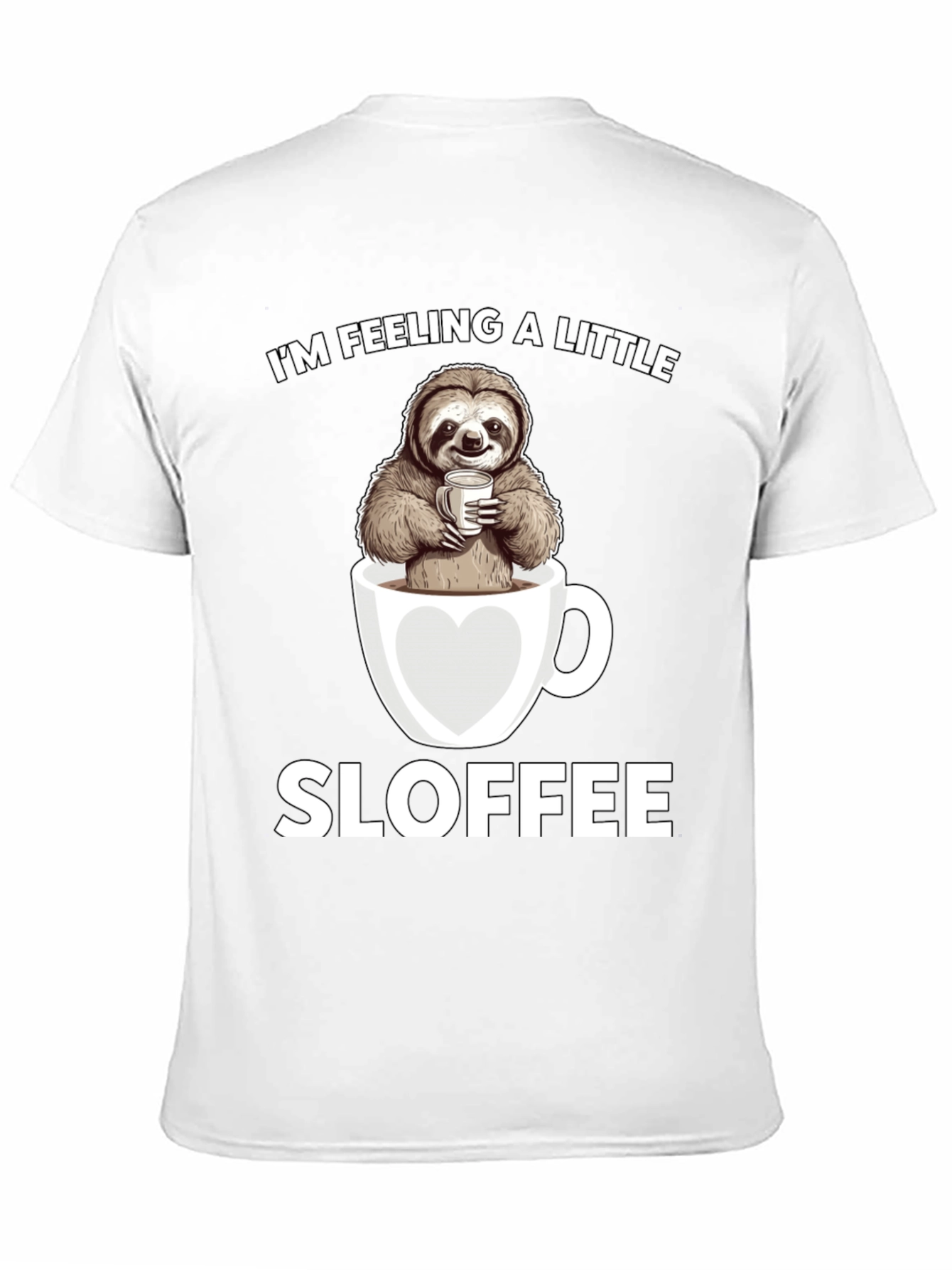 Black Sloth Coffee Graphic Tee - "Sloffee" Funny T-Shirt view 11