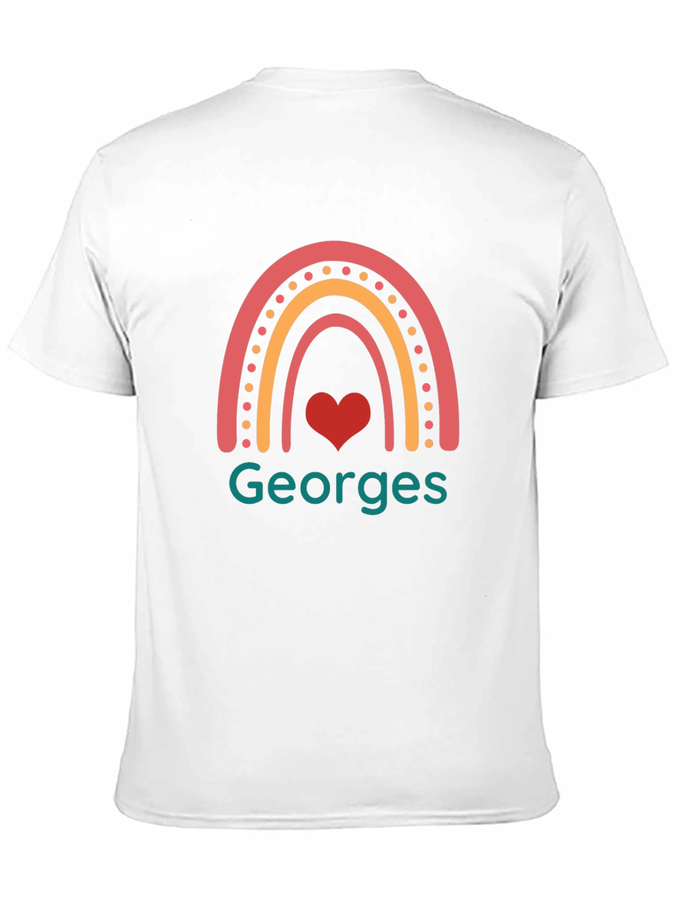Black Personalized Georges Rainbow Heart T-Shirt view 11