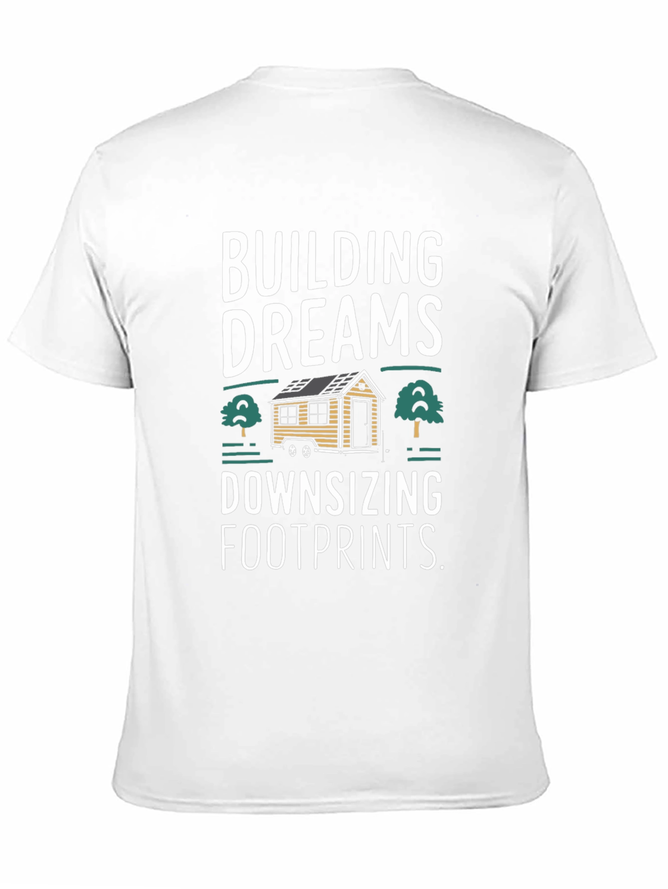 Black Building Dreams Downsizing Footprints Graphic T-Shirt view 11