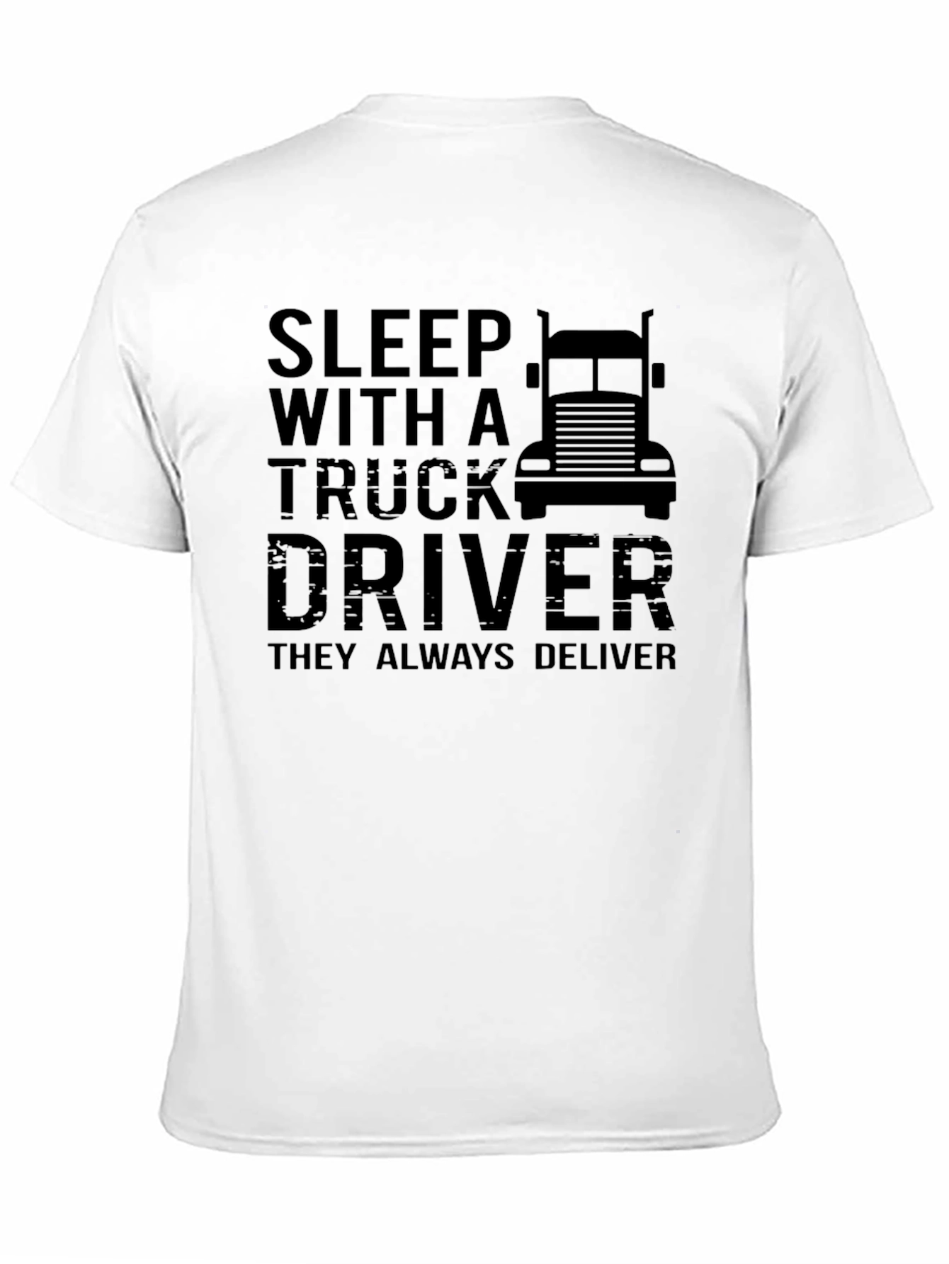 Black Sleep With A Truck Driver Graphic T-Shirt view 11