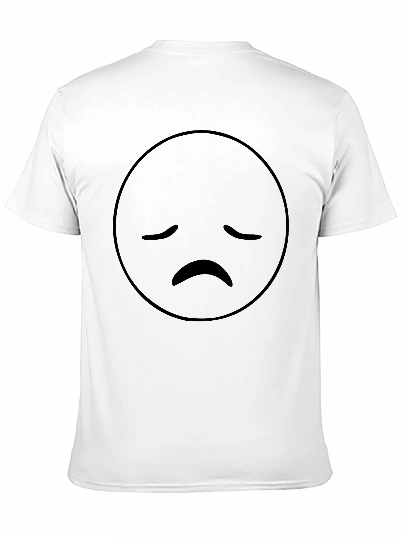 Black Sad Face Emoji Graphic T-Shirt - Men's Black Crew Neck Tee view 11