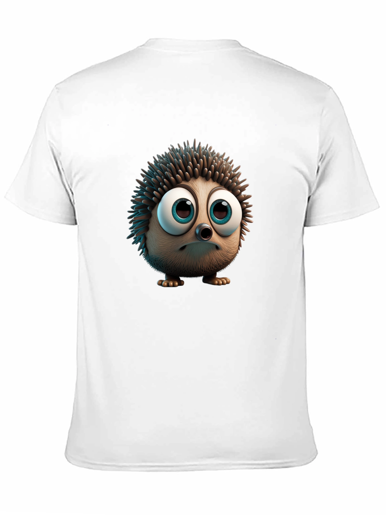 Black Cute Hedgehog Graphic Tee - Soft Black Cotton view 11