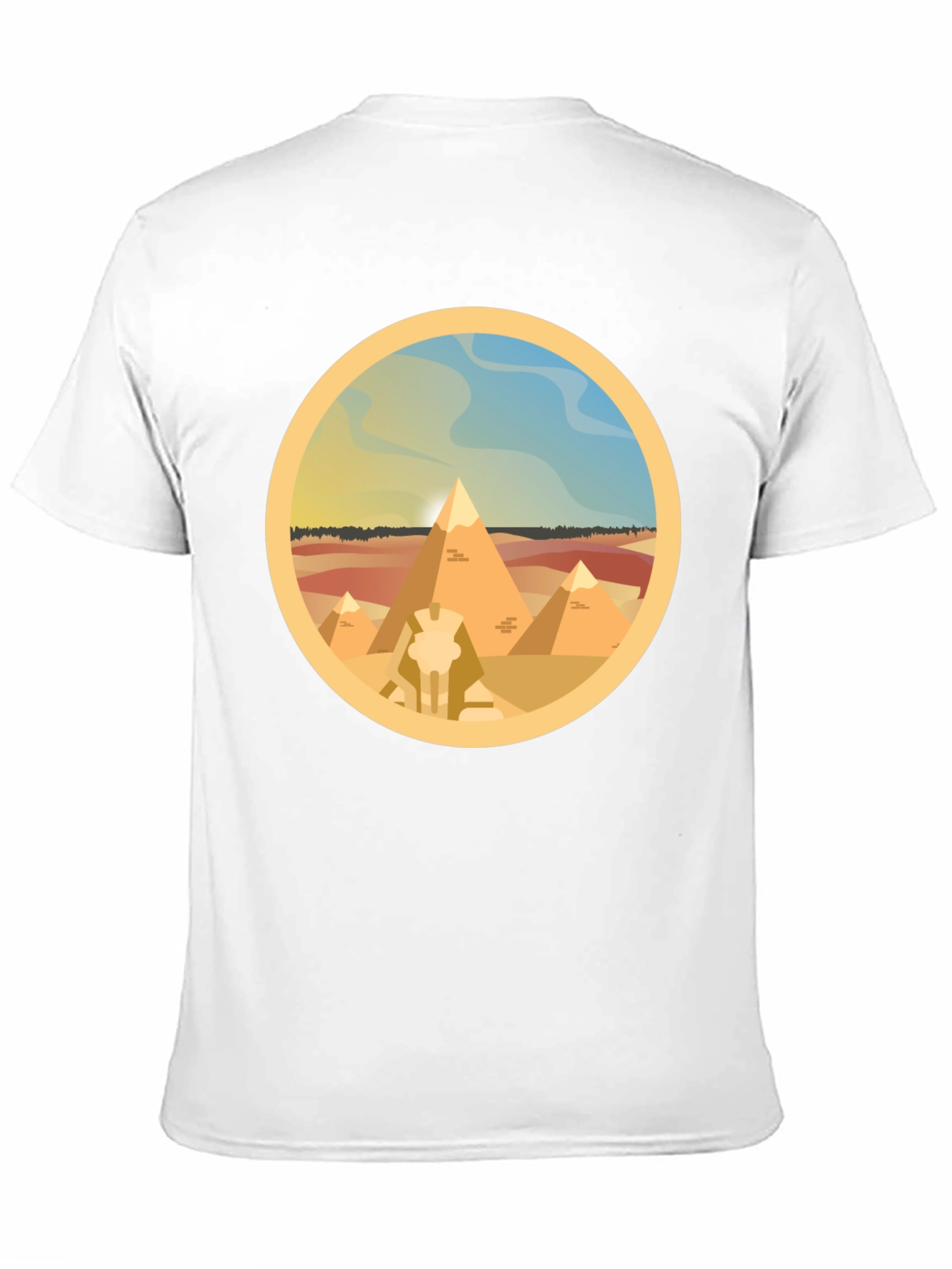 Black Egyptian Pyramids Graphic T-Shirt - Black Cotton Tee view 11