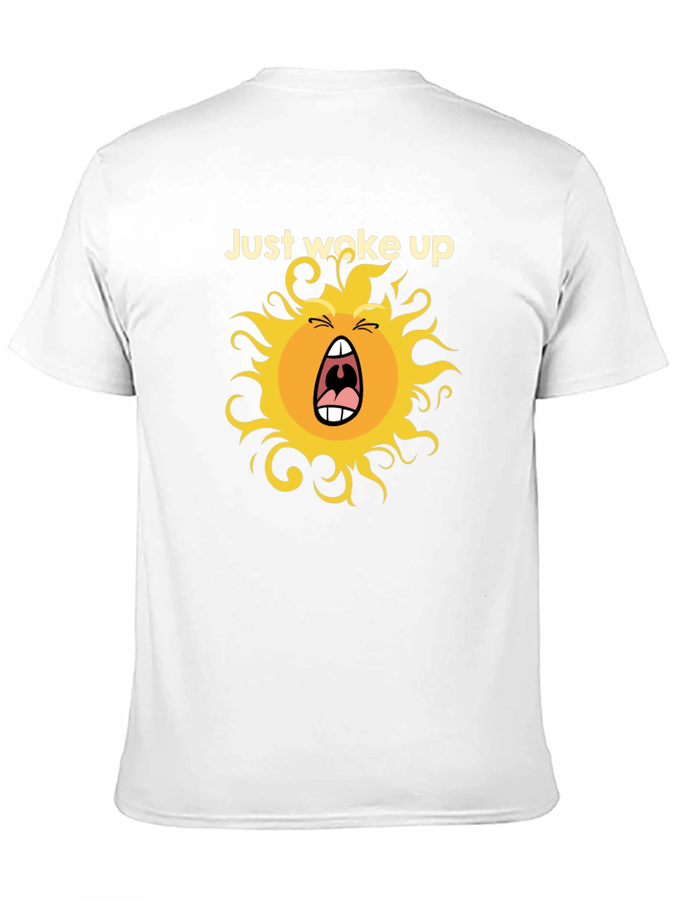 Black Funny "Just Woke Up" Sun Graphic Black T-Shirt view 11