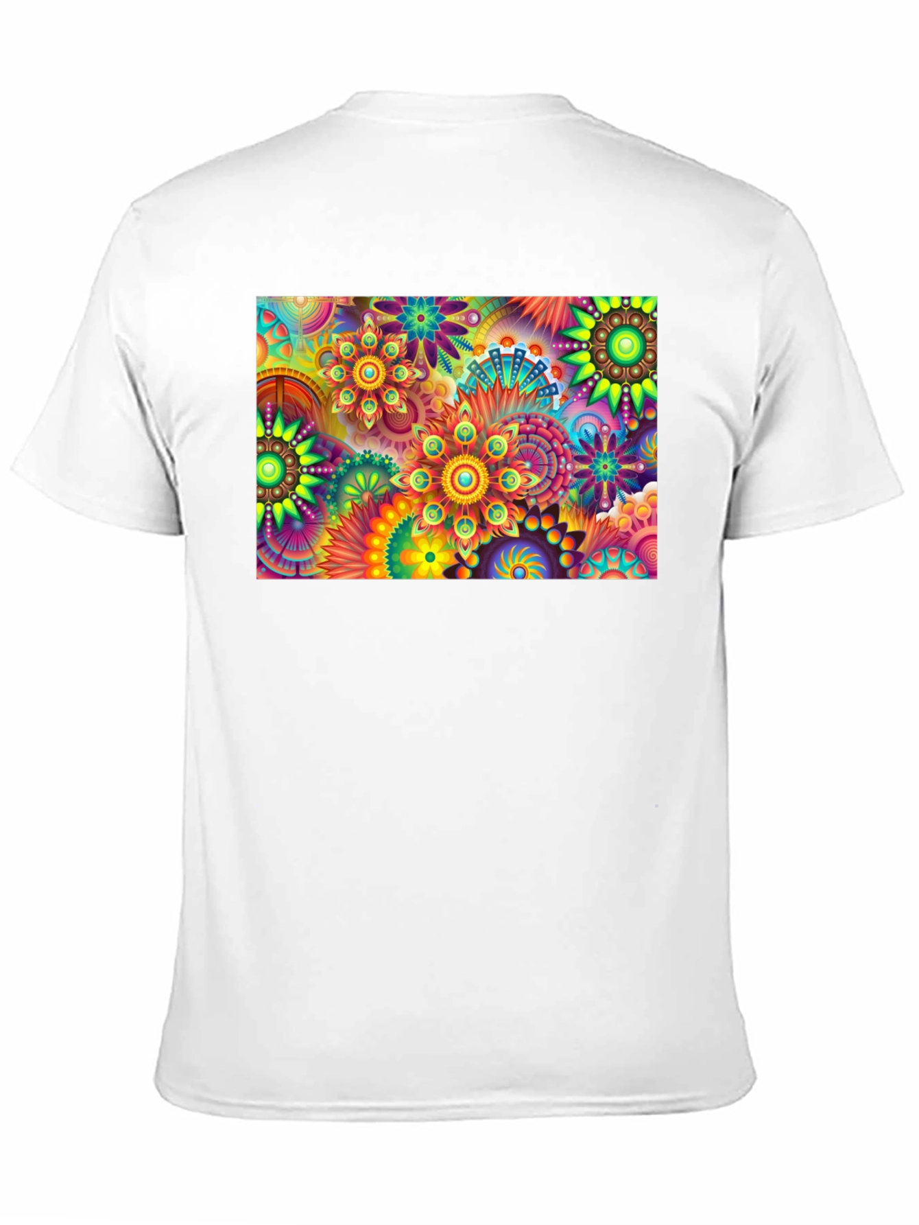 Black Vibrant Floral Print Black T-Shirt view 11