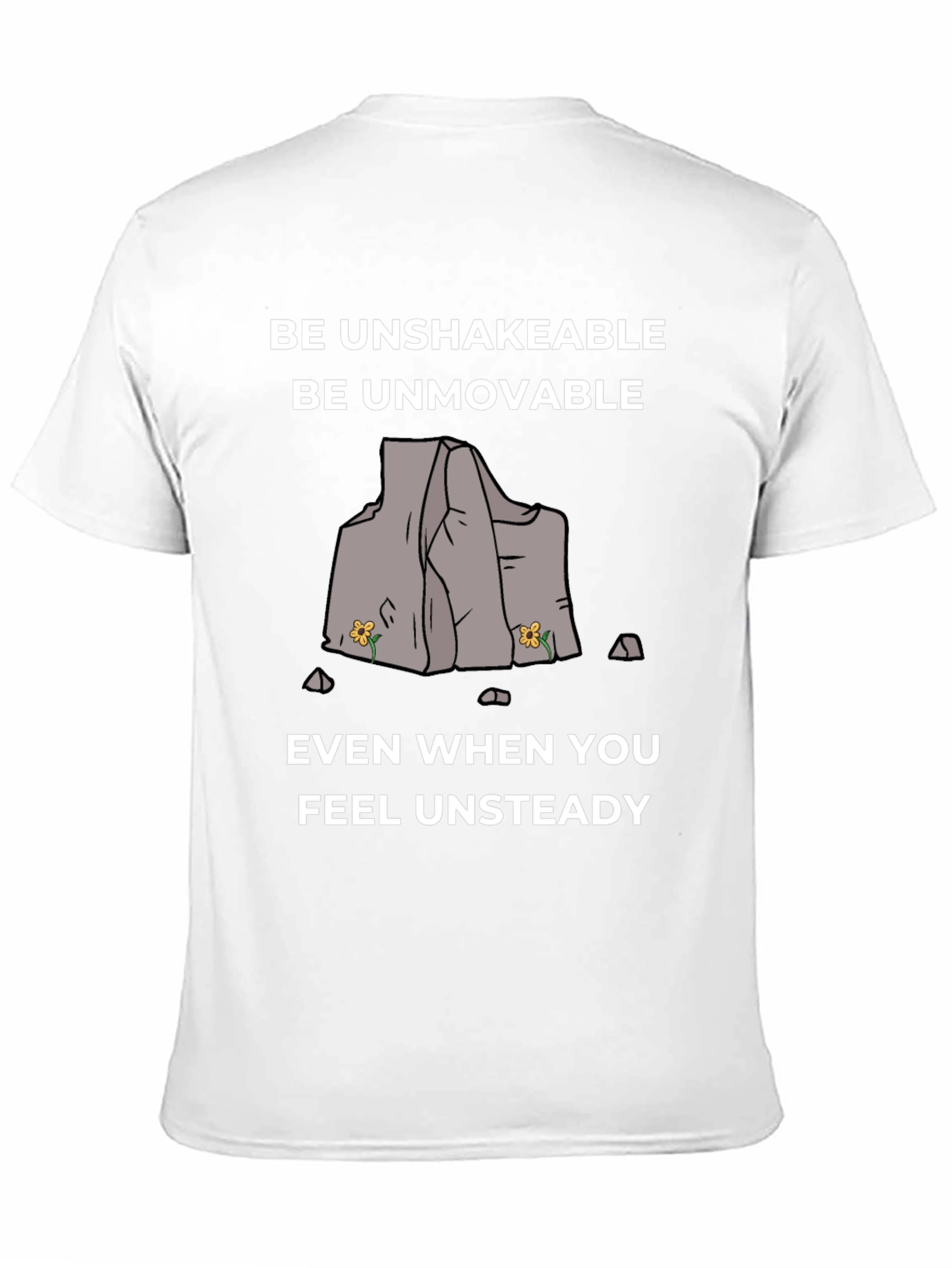 Black Unshakeable Tee: Motivational Graphic Print Shirt view 11