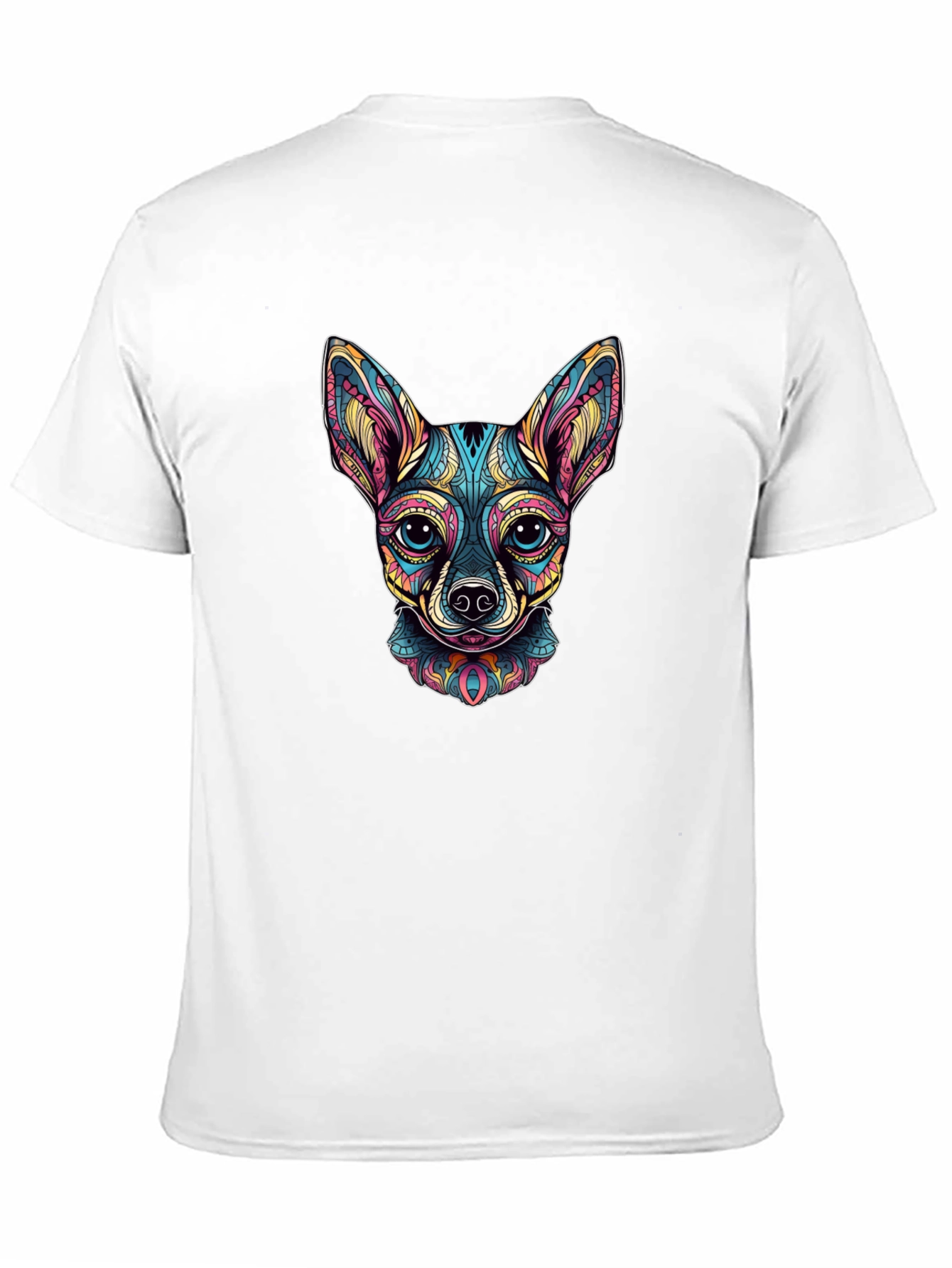 Black Chihuahua Dog Art Graphic Print Black T-Shirt view 11