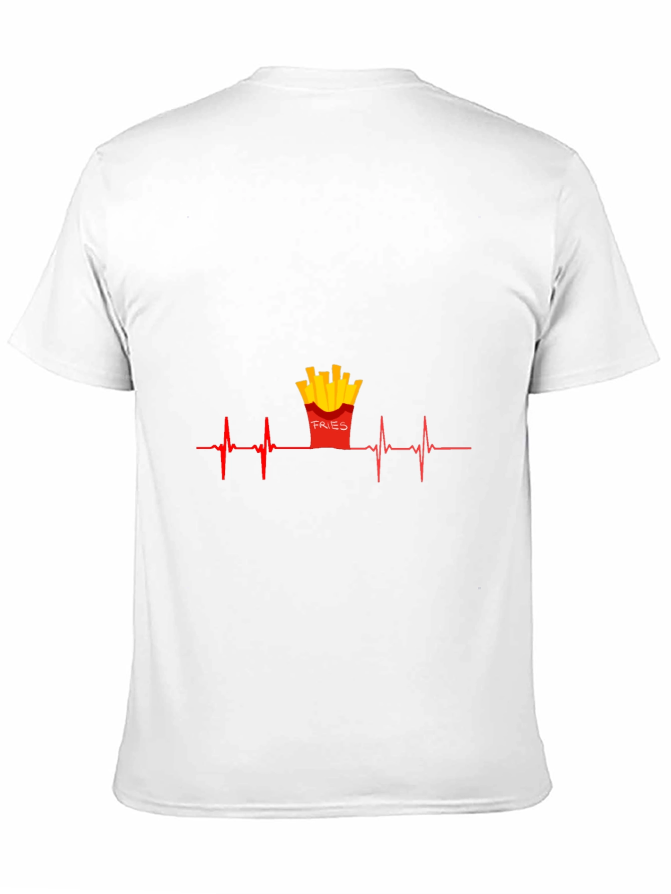 Black Fries Heartbeat Graphic Tee - Unisex Casual Shirt view 11