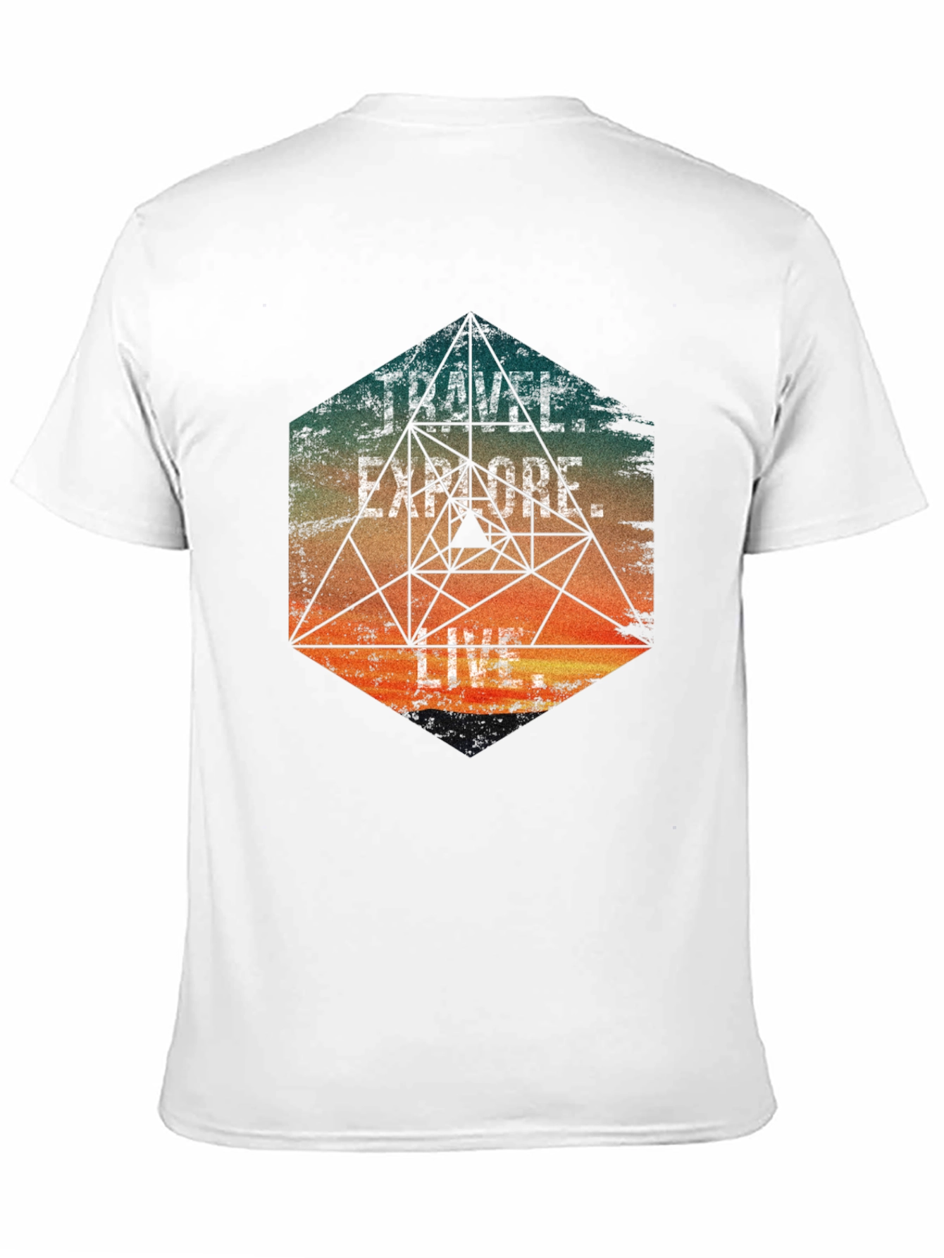 Black Travel Explore Live Men's Graphic T-Shirt view 11