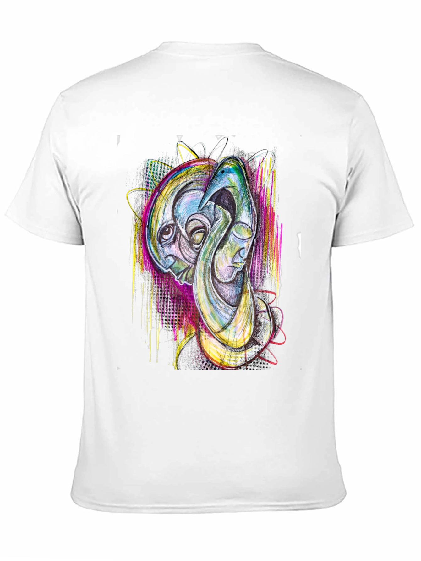 Black Abstract Art Print Black T-Shirt view 11