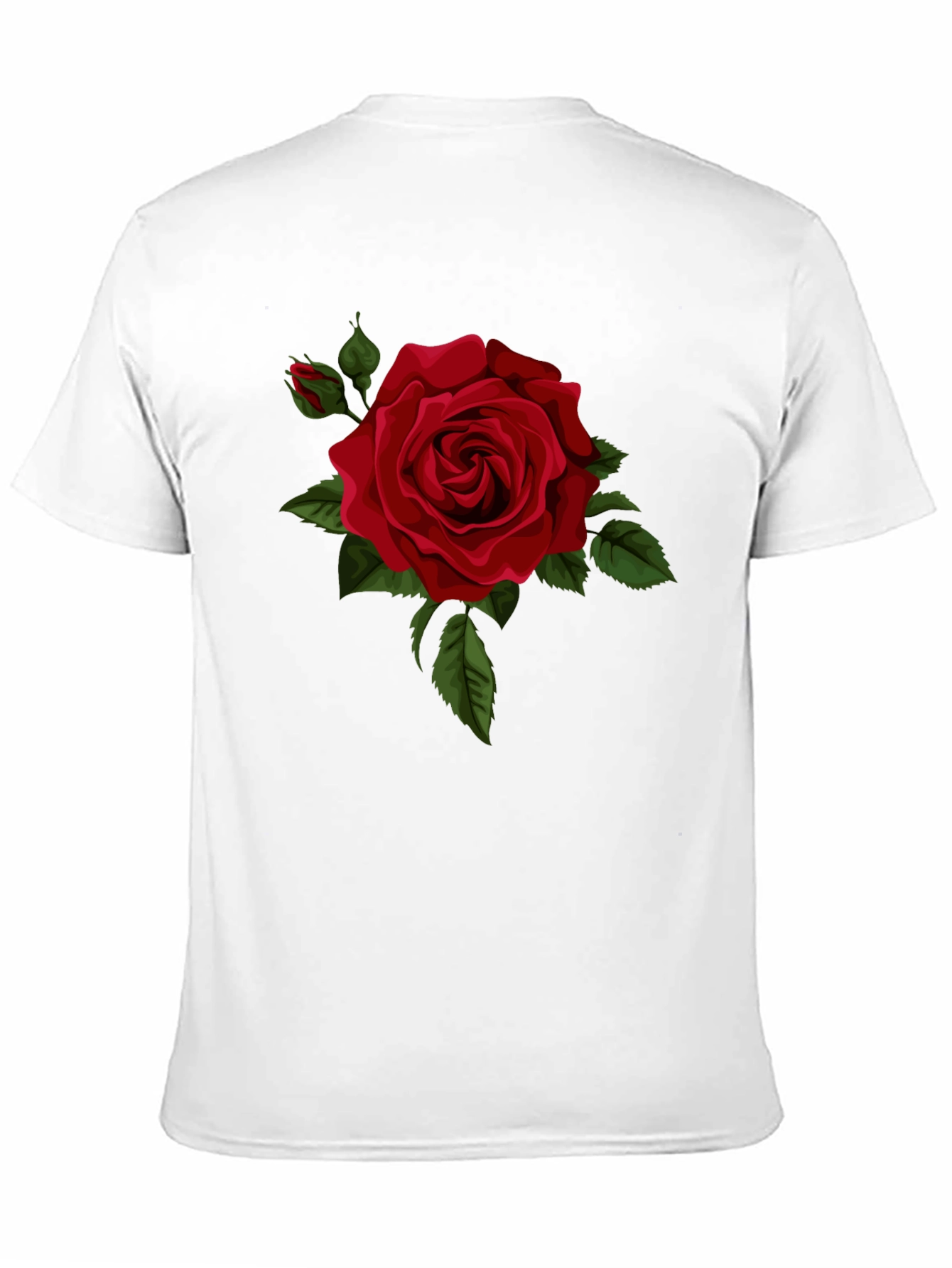 Black Red Rose Graphic Tee - Classic Black Cotton T-Shirt view 11