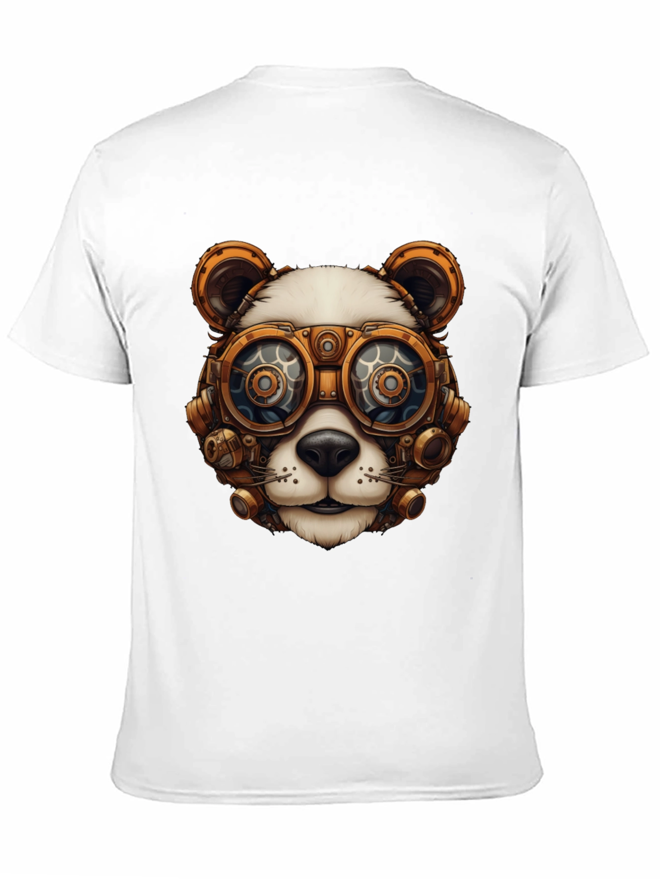 Black Steampunk Panda Graphic T-Shirt view 11
