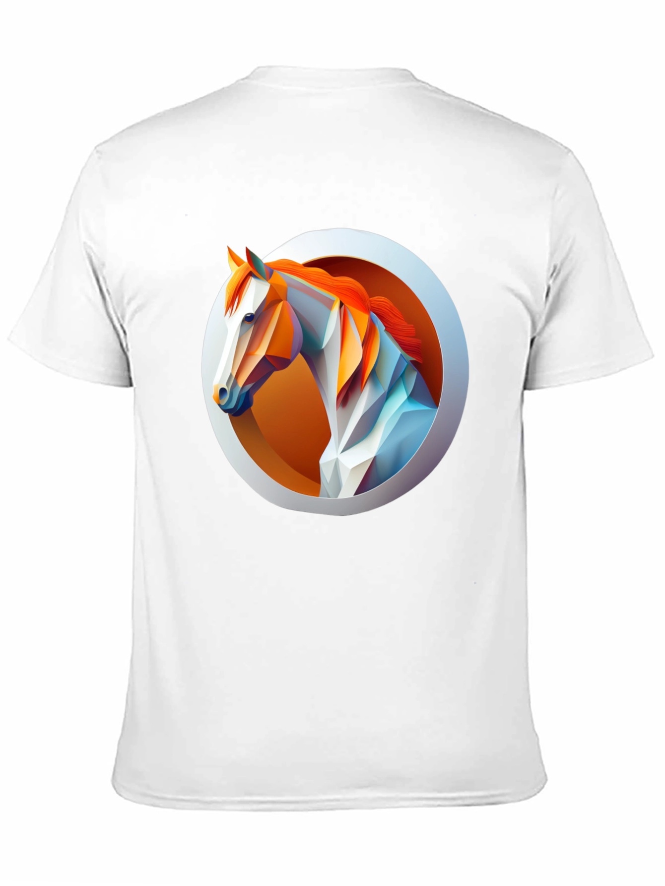 Black Geometric Horse Graphic Tee - Men's Black T-Shirt view 11