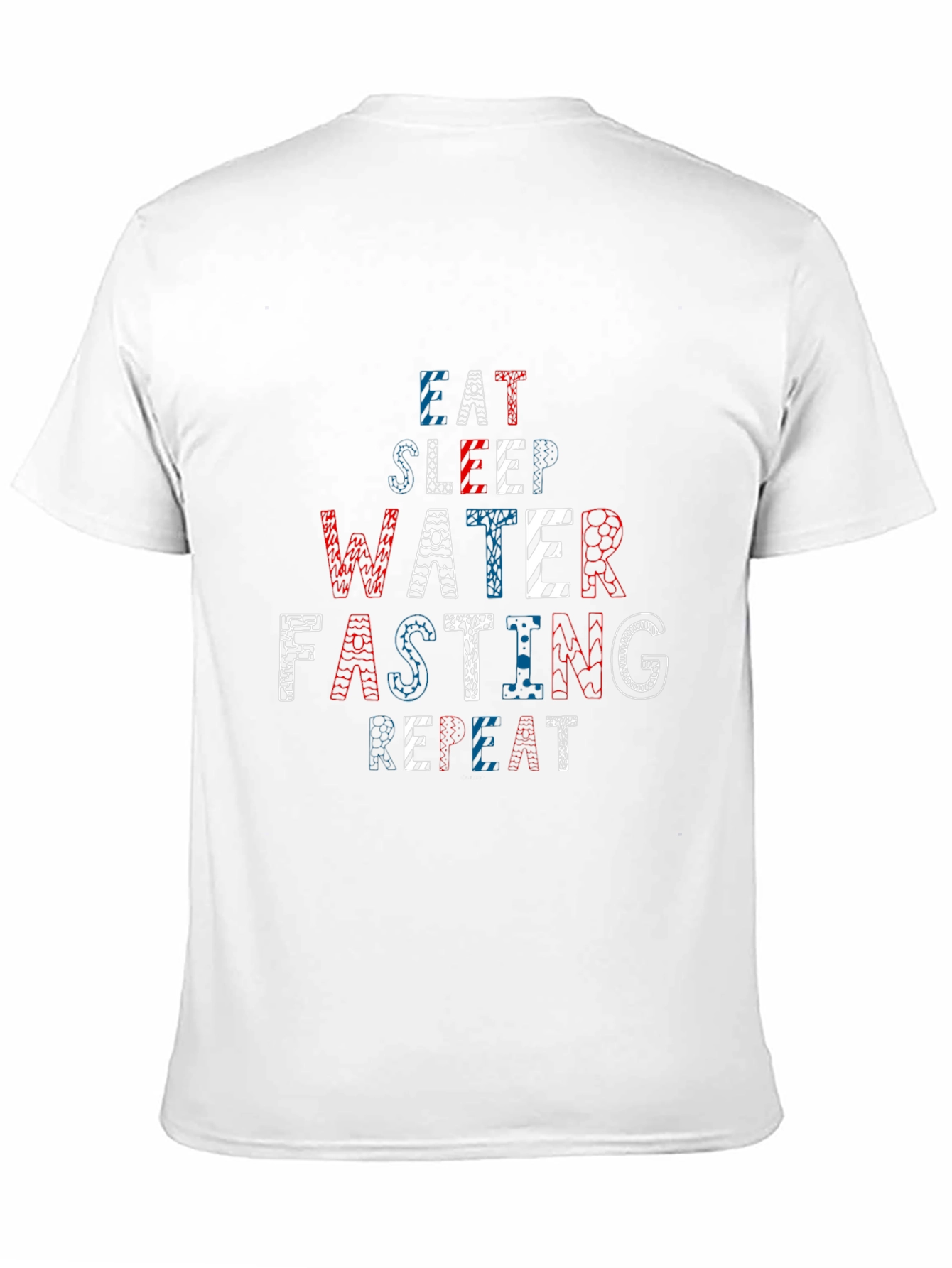Black Eat Sleep Water Fasting Repeat Black T-Shirt view 11