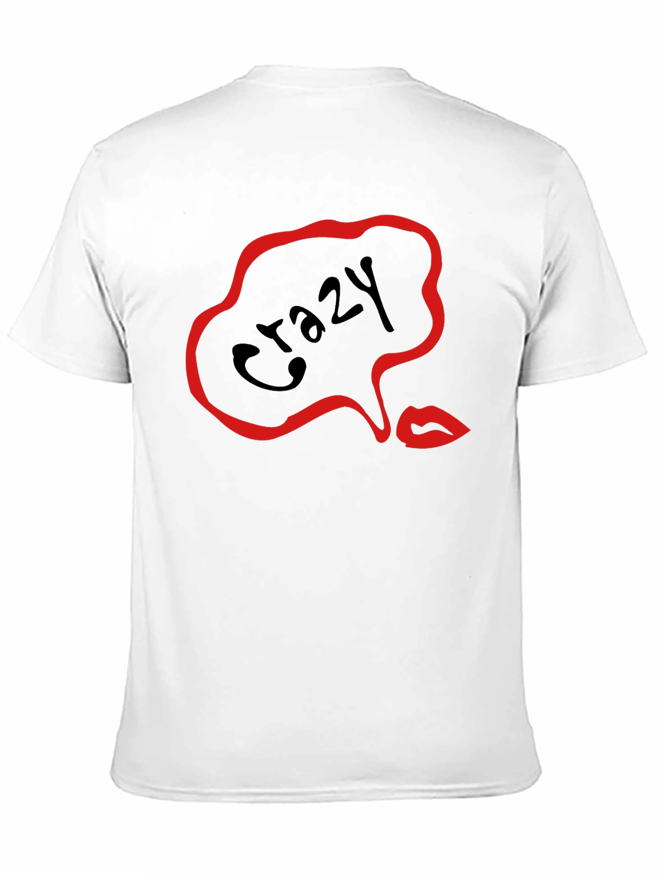 Black Crazy Lips Graphic Black T-Shirt view 11