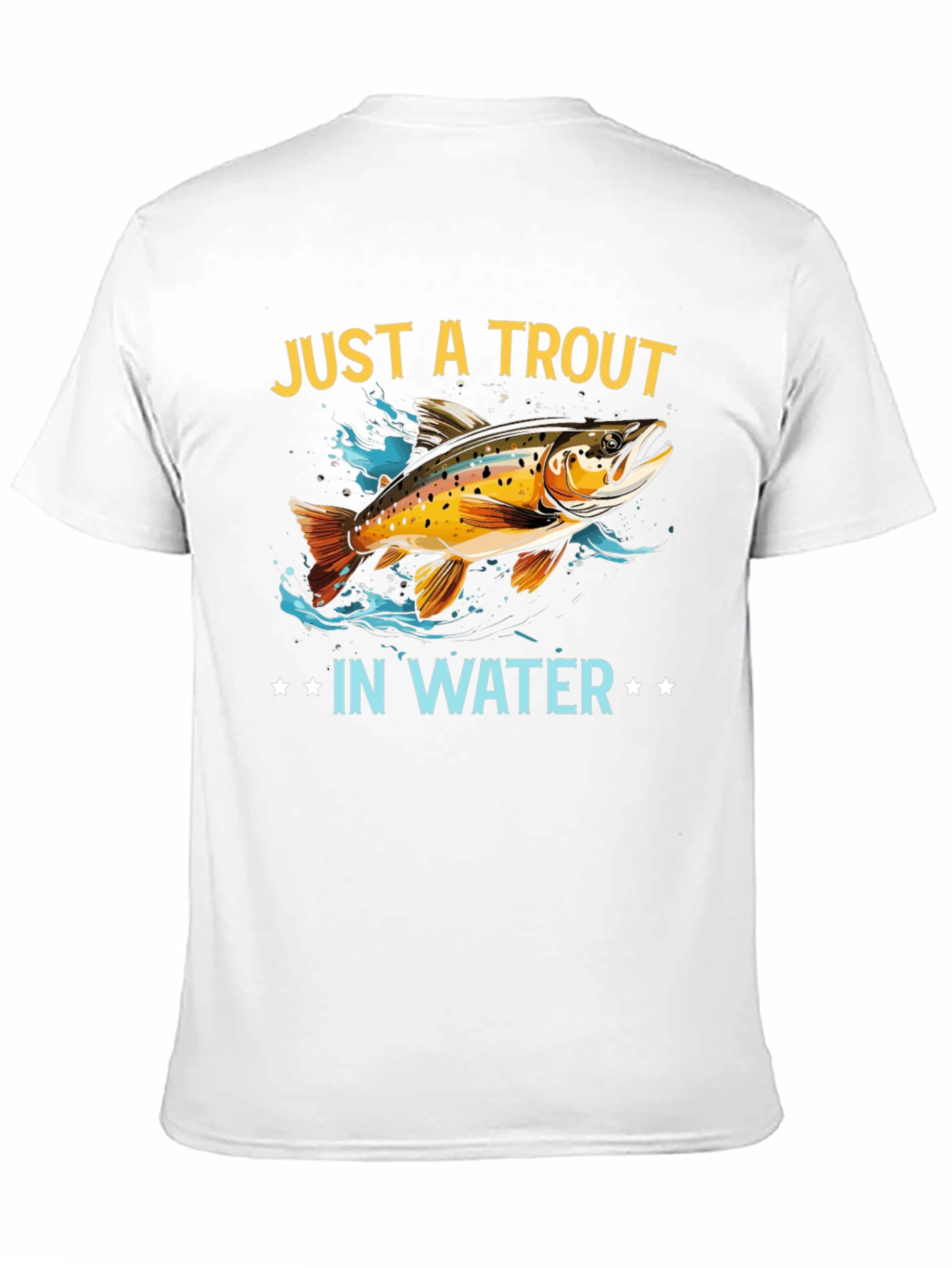 Black Just a Trout in Water Graphic T-Shirt view 11