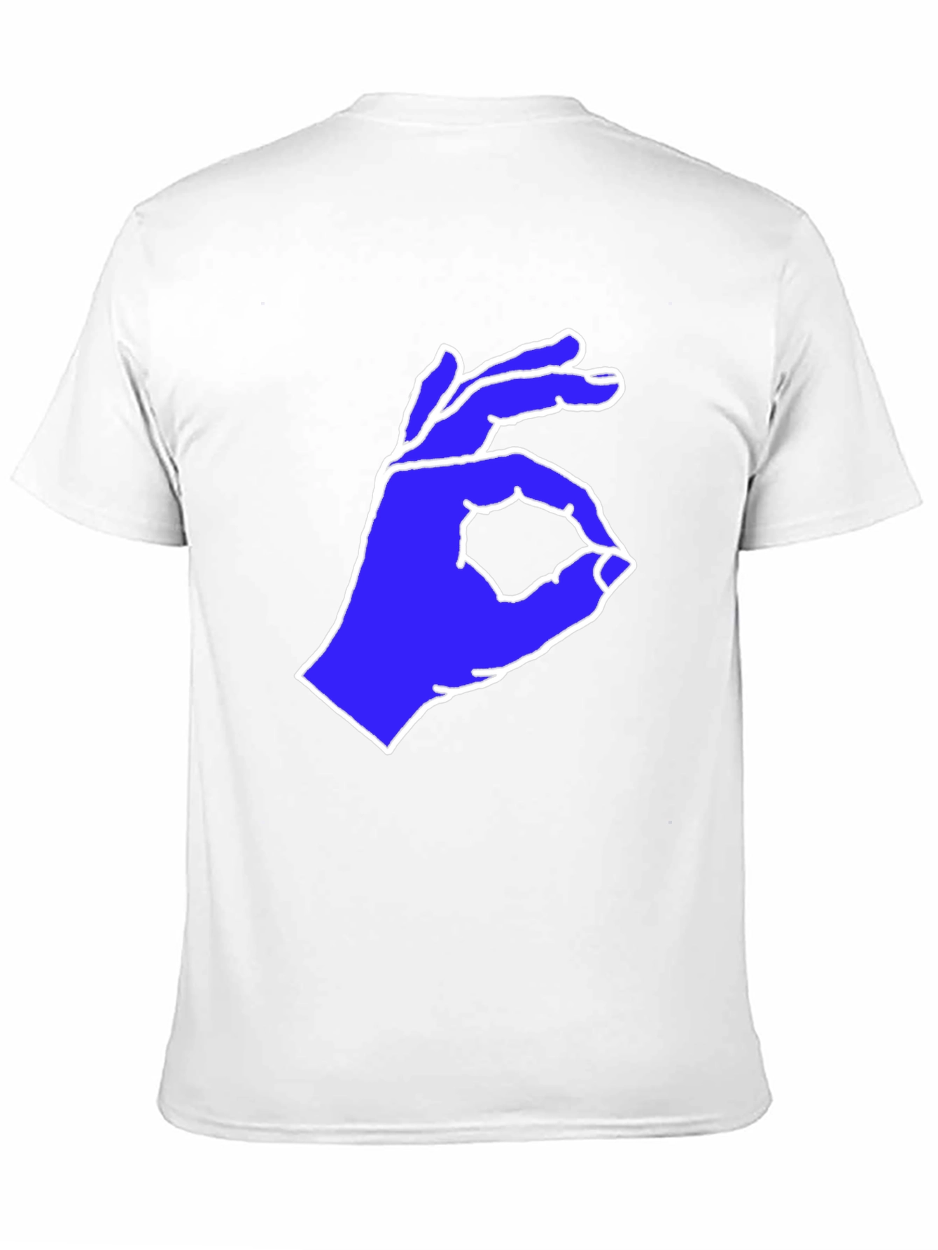 Black Black T-Shirt with Blue Hand Gesture Graphic view 11