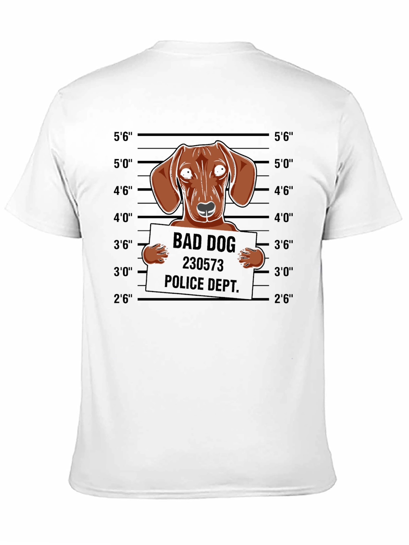 Black Bad Dog Mugshot T-Shirt Funny Canine Tee view 11