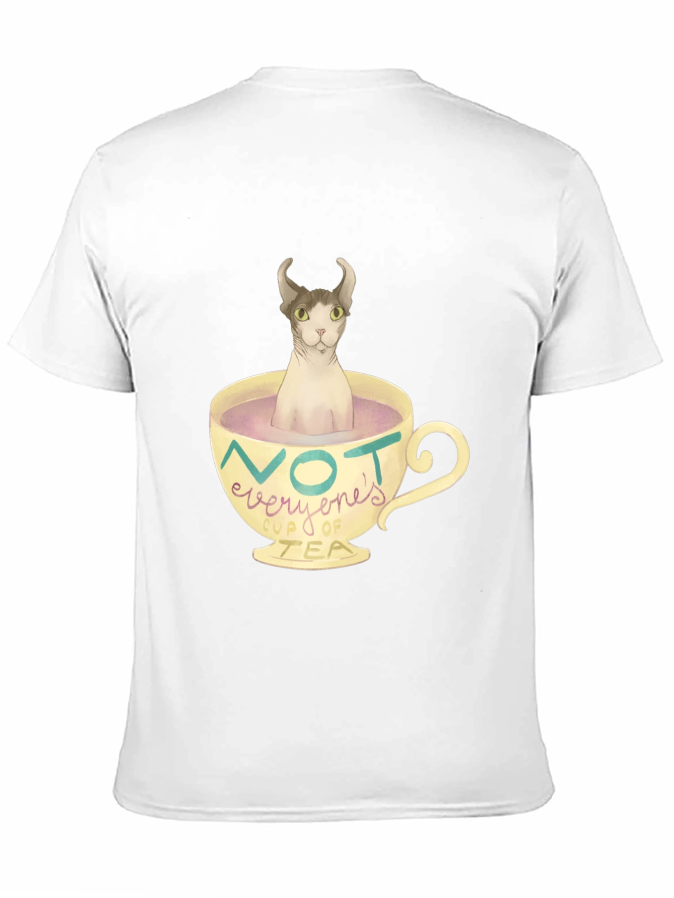 Black Not Everyone's Cup of Tea - Novelty Cat T-Shirt view 11