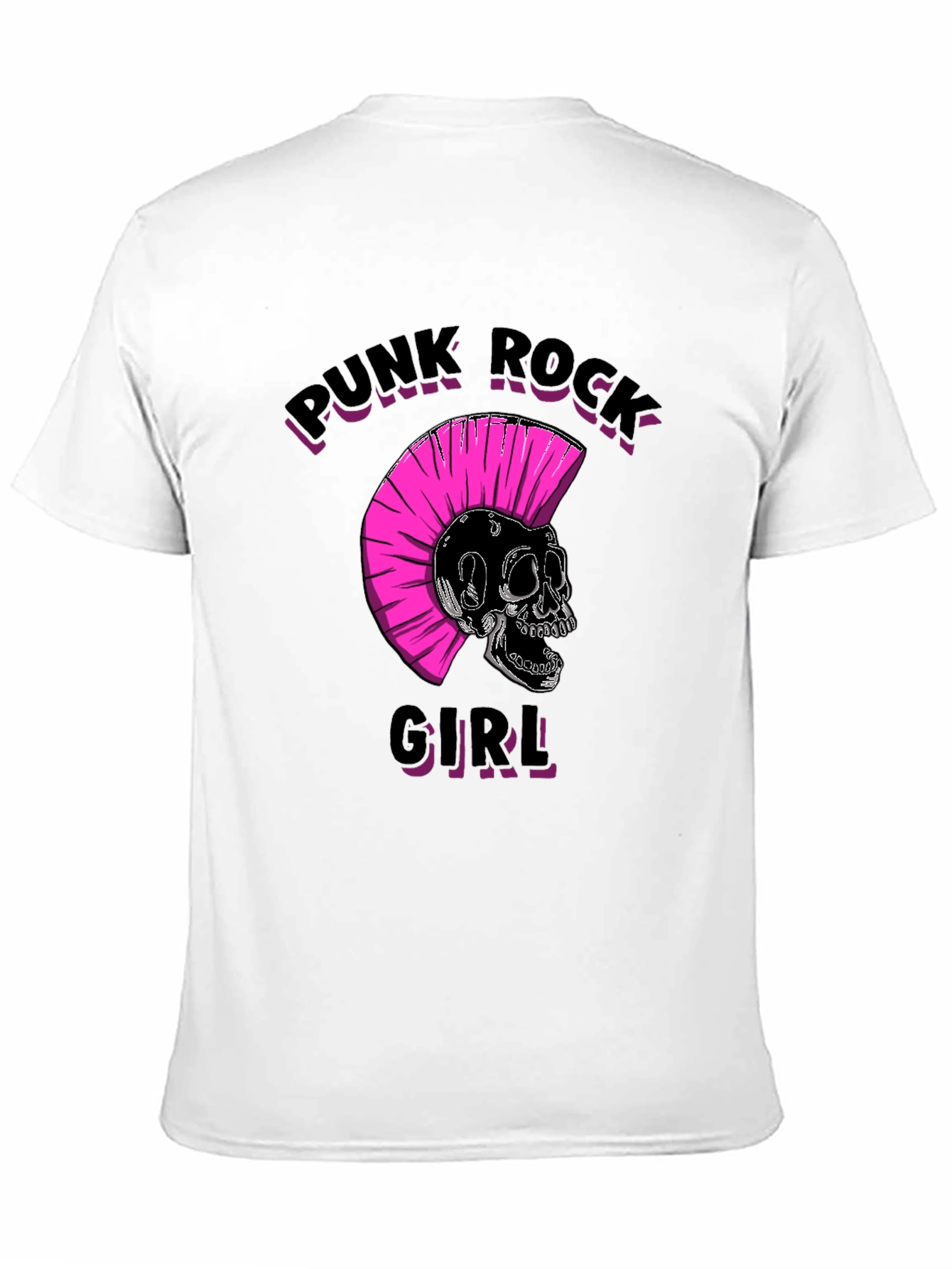 Punk Rock Girl Graphic Tee - Black Unisex T-Shirt - 11