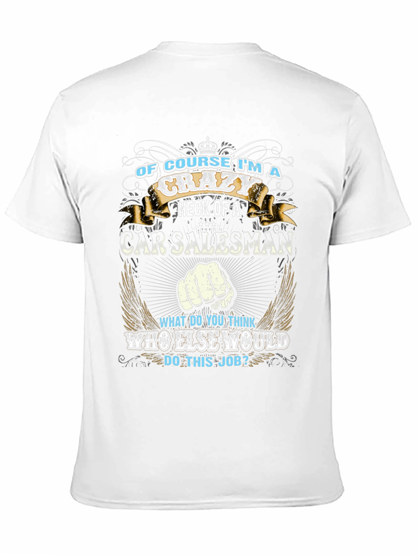 Black Crazy Car Salesman Graphic T-Shirt view 11