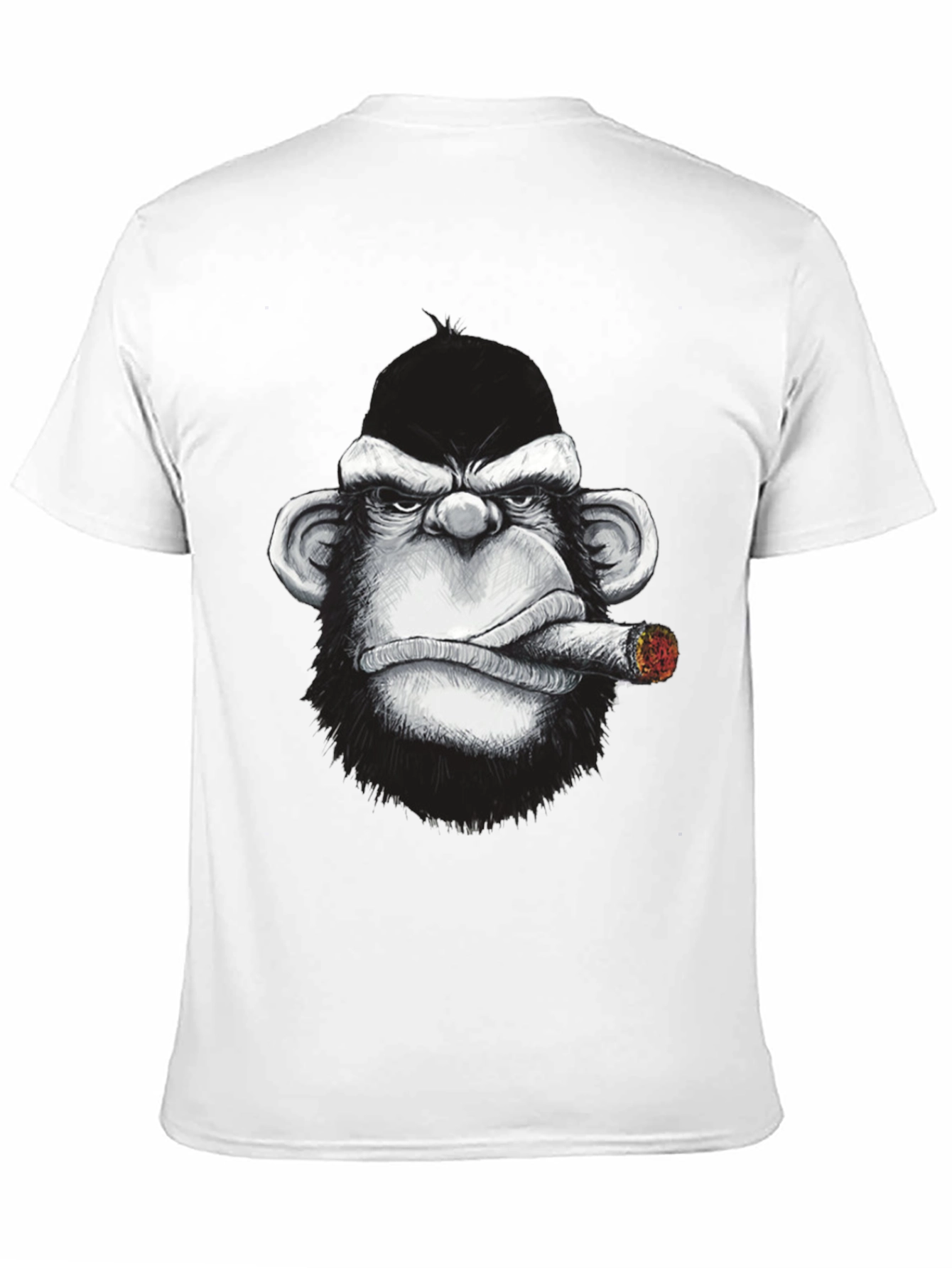 Black Cool Monkey Cigar Graphic Tee - Black Cotton view 11