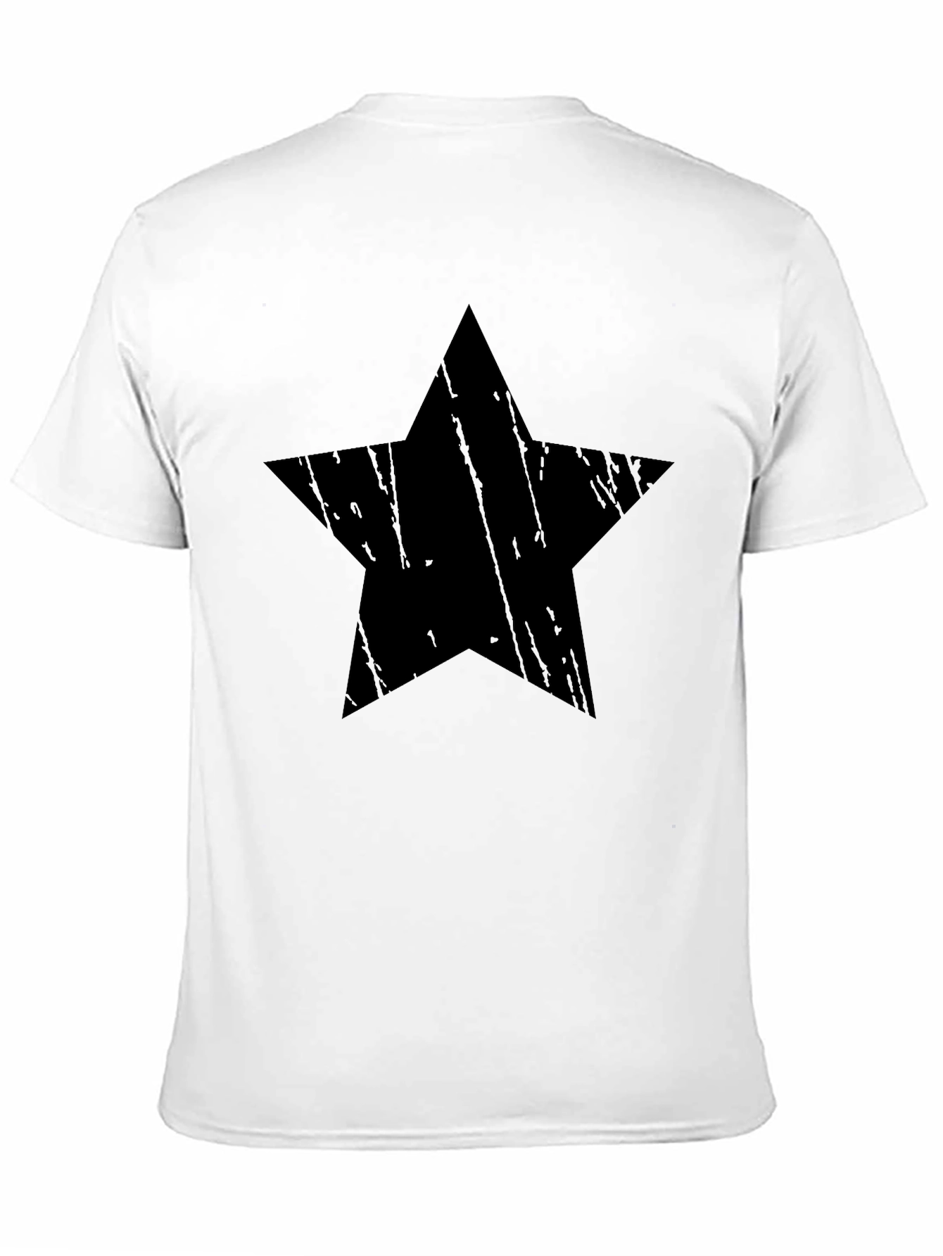 Black Distressed Star Graphic Black T-Shirt - Men's Casual Tee view 11