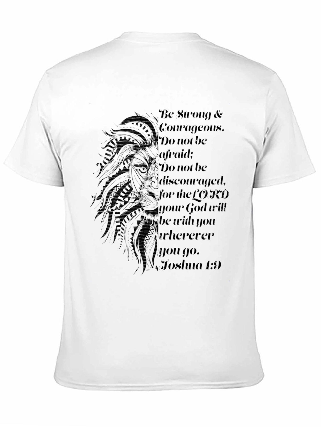 Black Lion & Scripture Graphic Black T-Shirt view 11