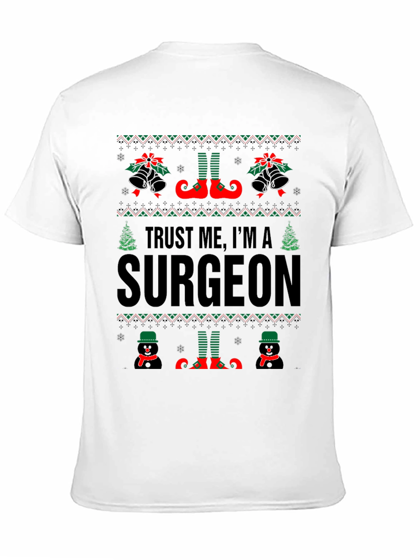 Black Trust Me I'm A Surgeon Christmas Sweater T-Shirt view 11
