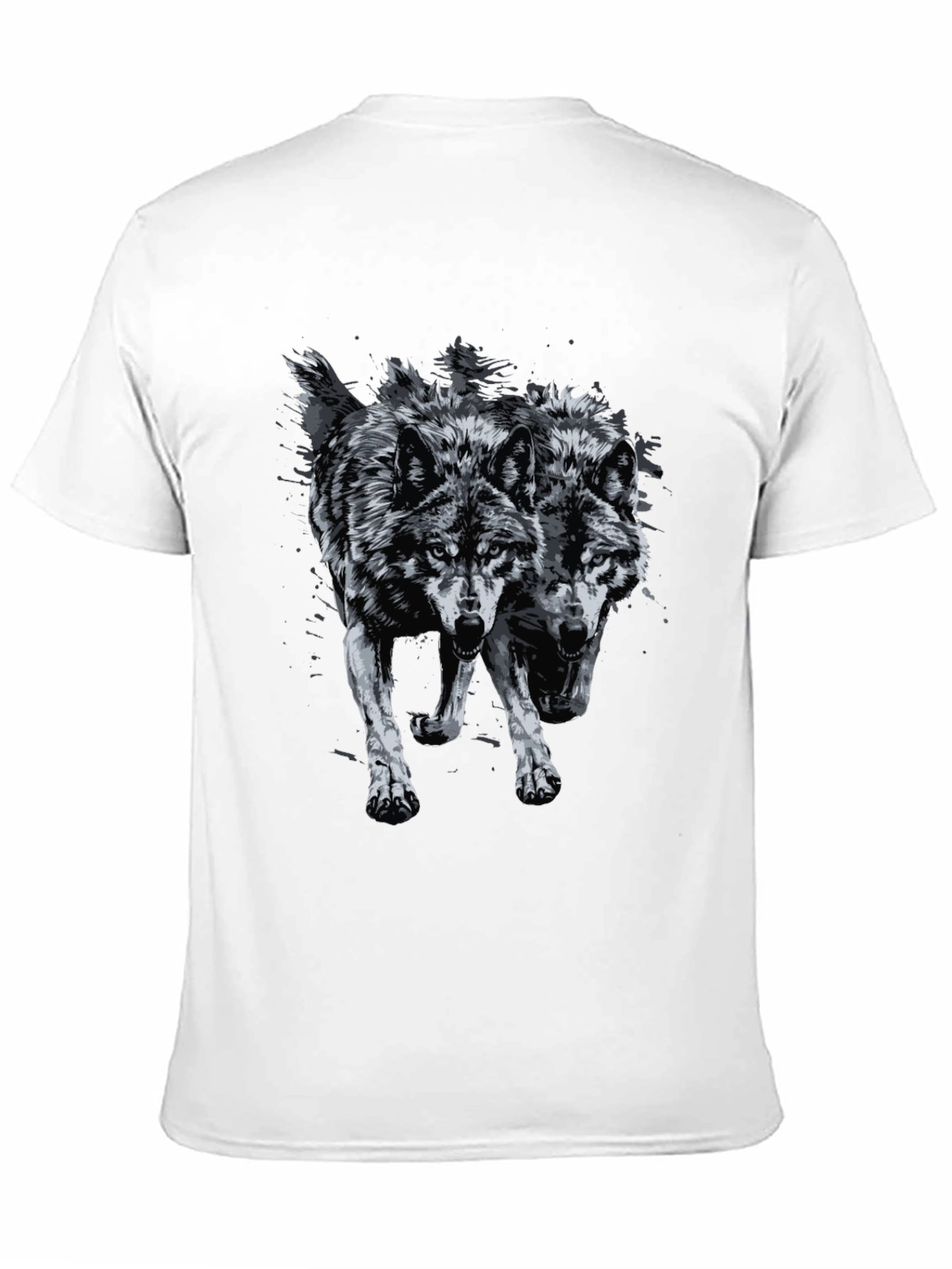 Black Two Wolves Graphic Print Tee view 11