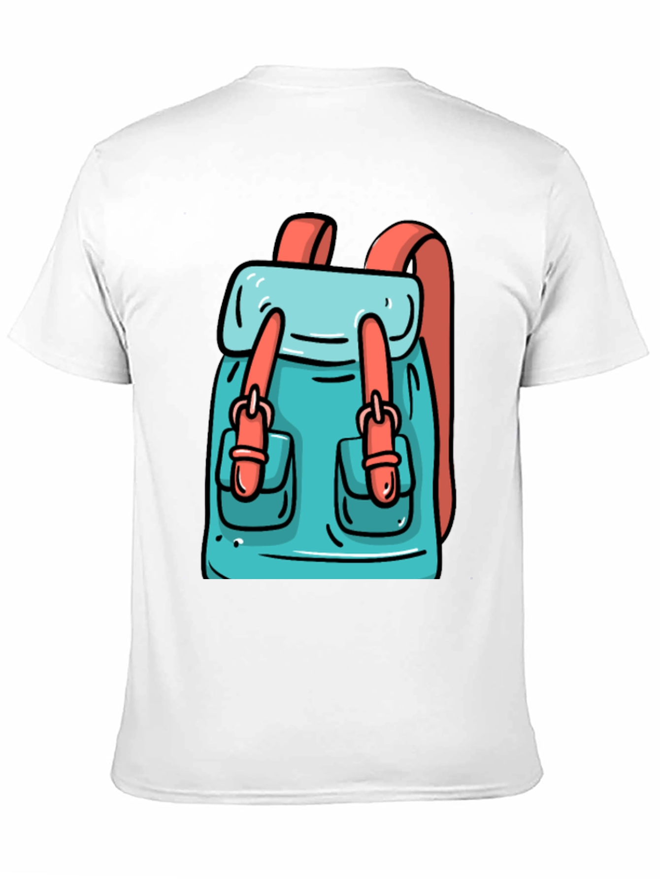Black Backpack Cartoon Graphic Black T-Shirt view 11