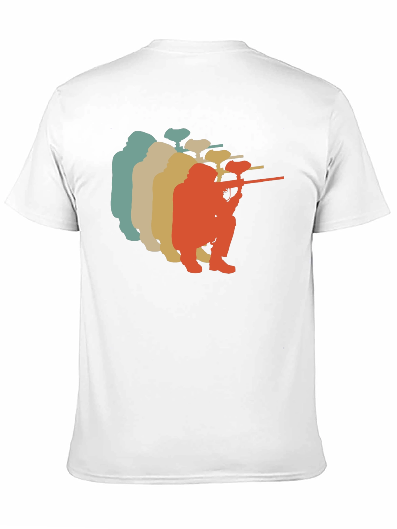 Black Vintage Paintball Player Silhouette T-Shirt view 11