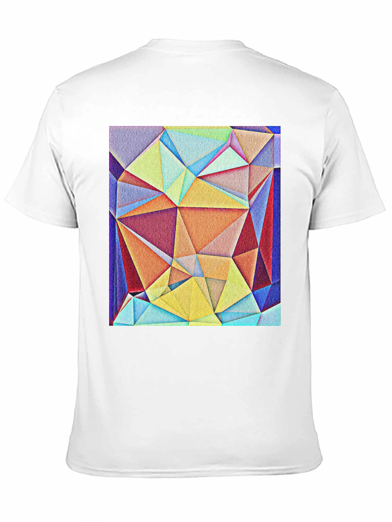 Black Geometric Triangle Art Tee - Modern Abstract Design view 11