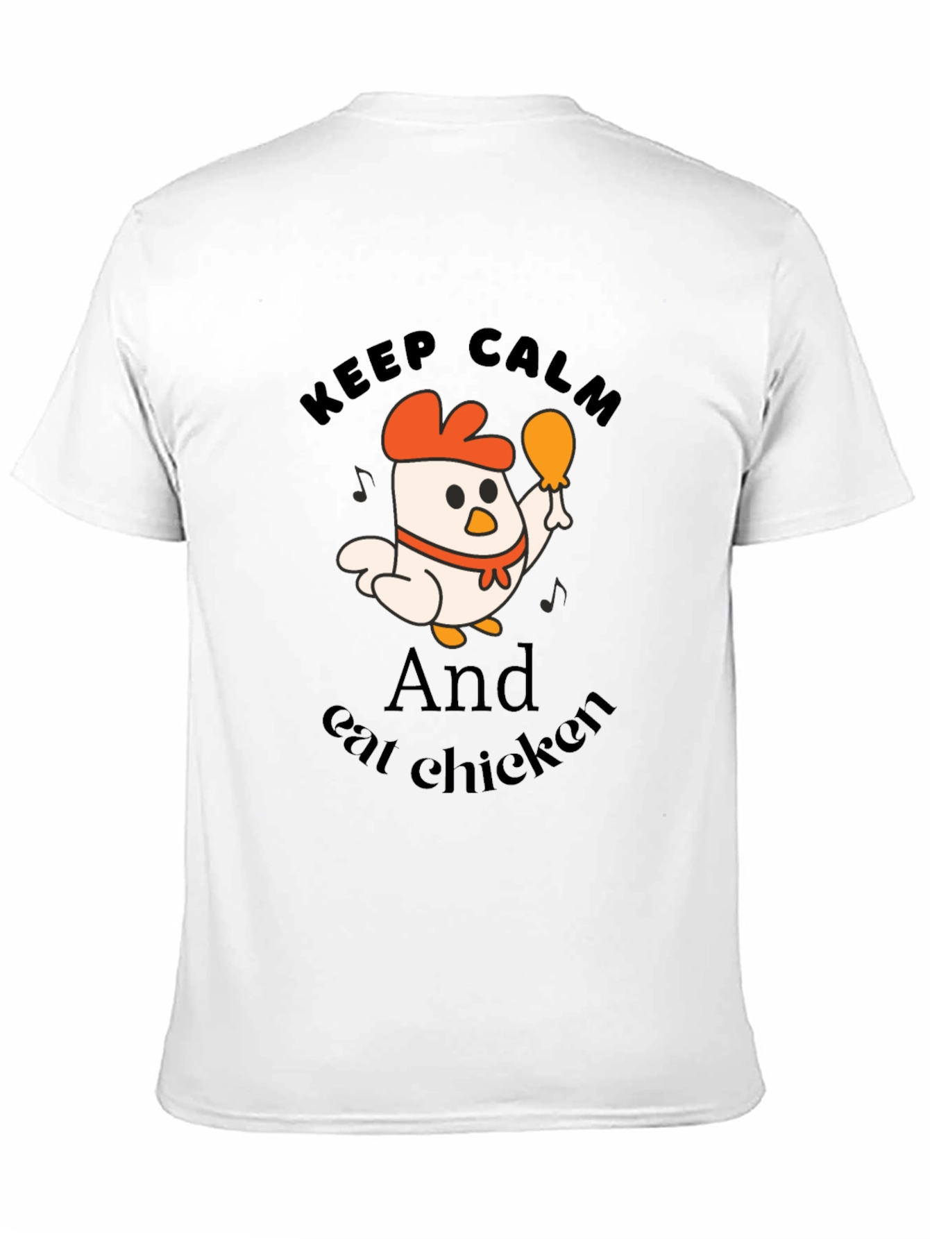 Black Keep Calm and Eat Chicken Black T-Shirt view 11