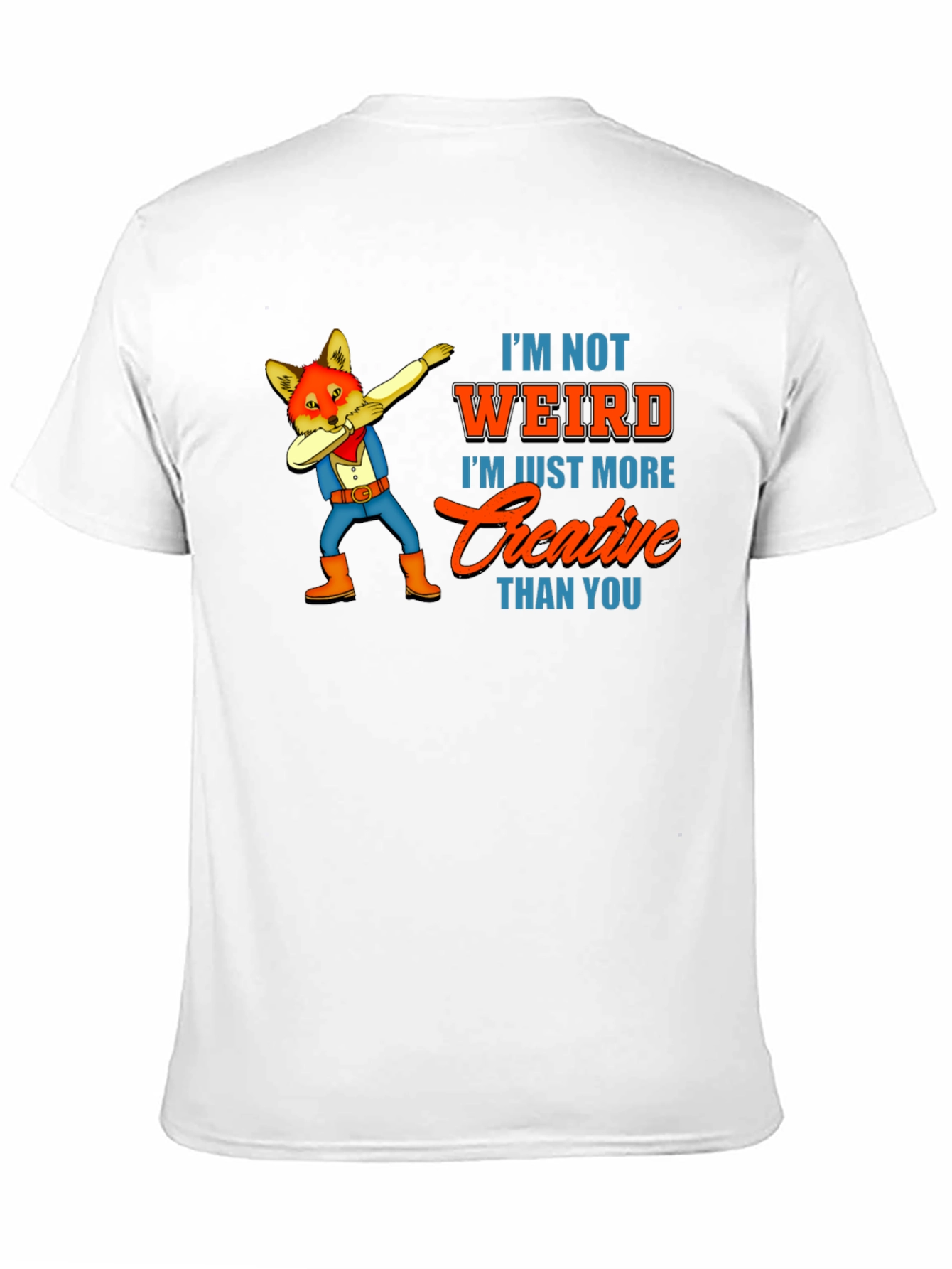 Black Creative Fox Dab T-Shirt - Unique Funny Tee view 11