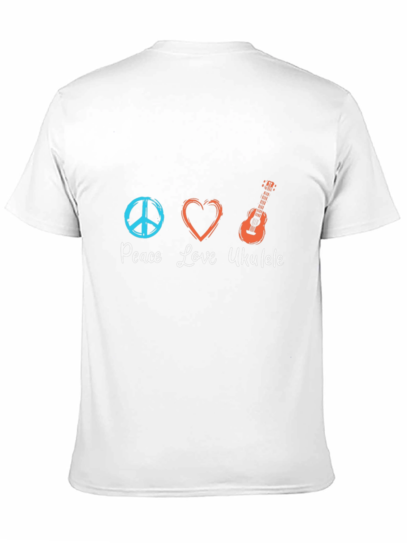 Black Peace Love Ukulele T-Shirt - Black Graphic Tee view 11