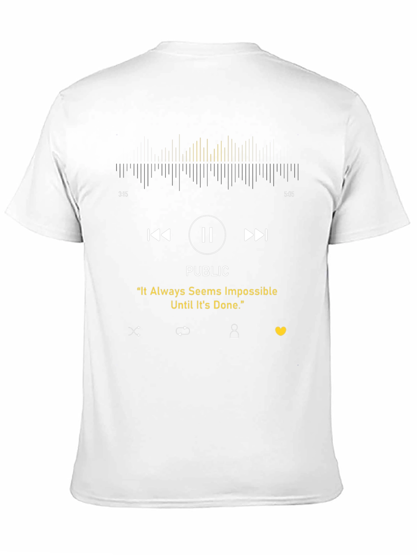 Black Inspirational "Public" Music Player Black T-Shirt view 11