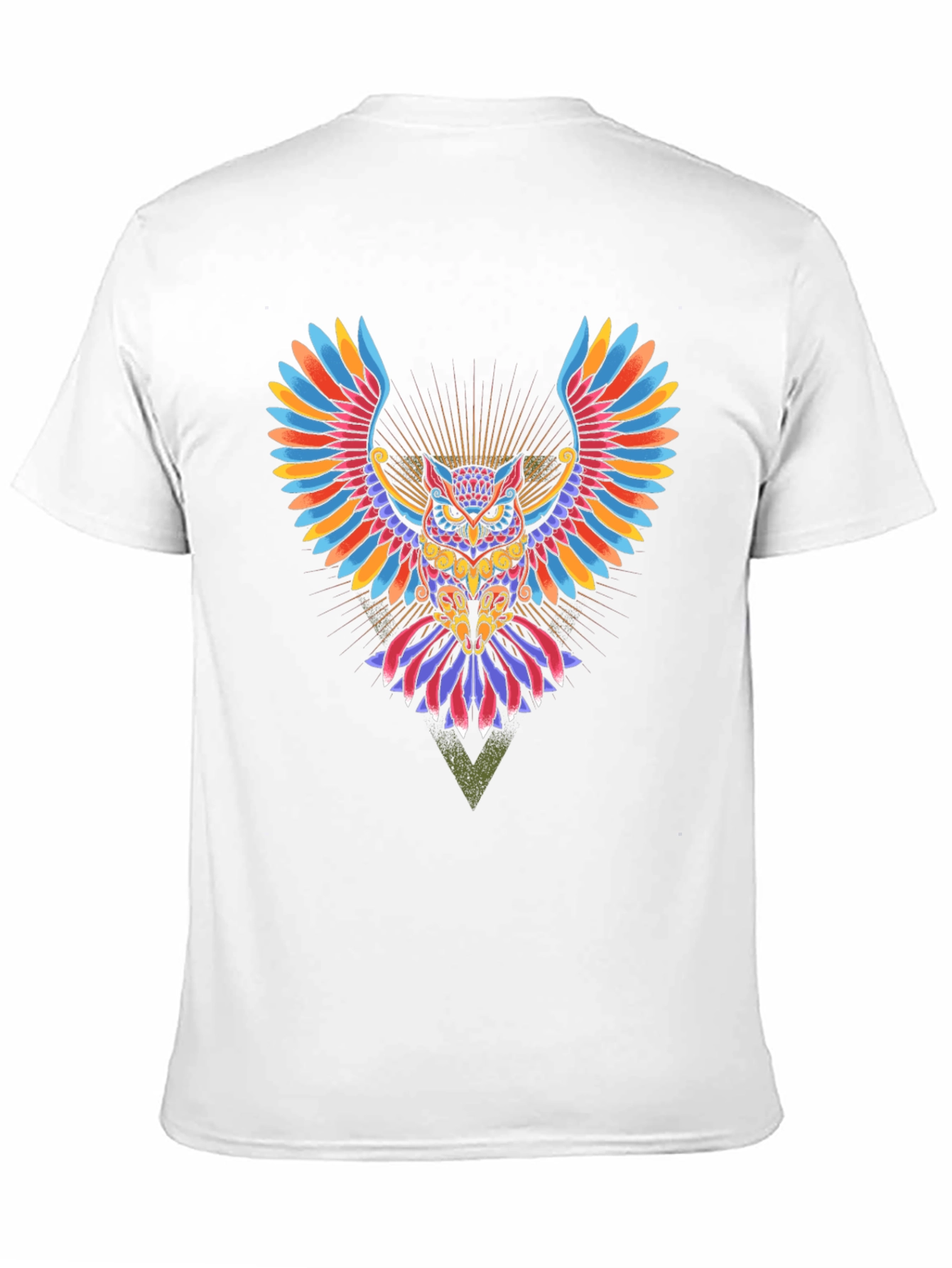 Black Colorful Owl Graphic Print Black T-Shirt view 11