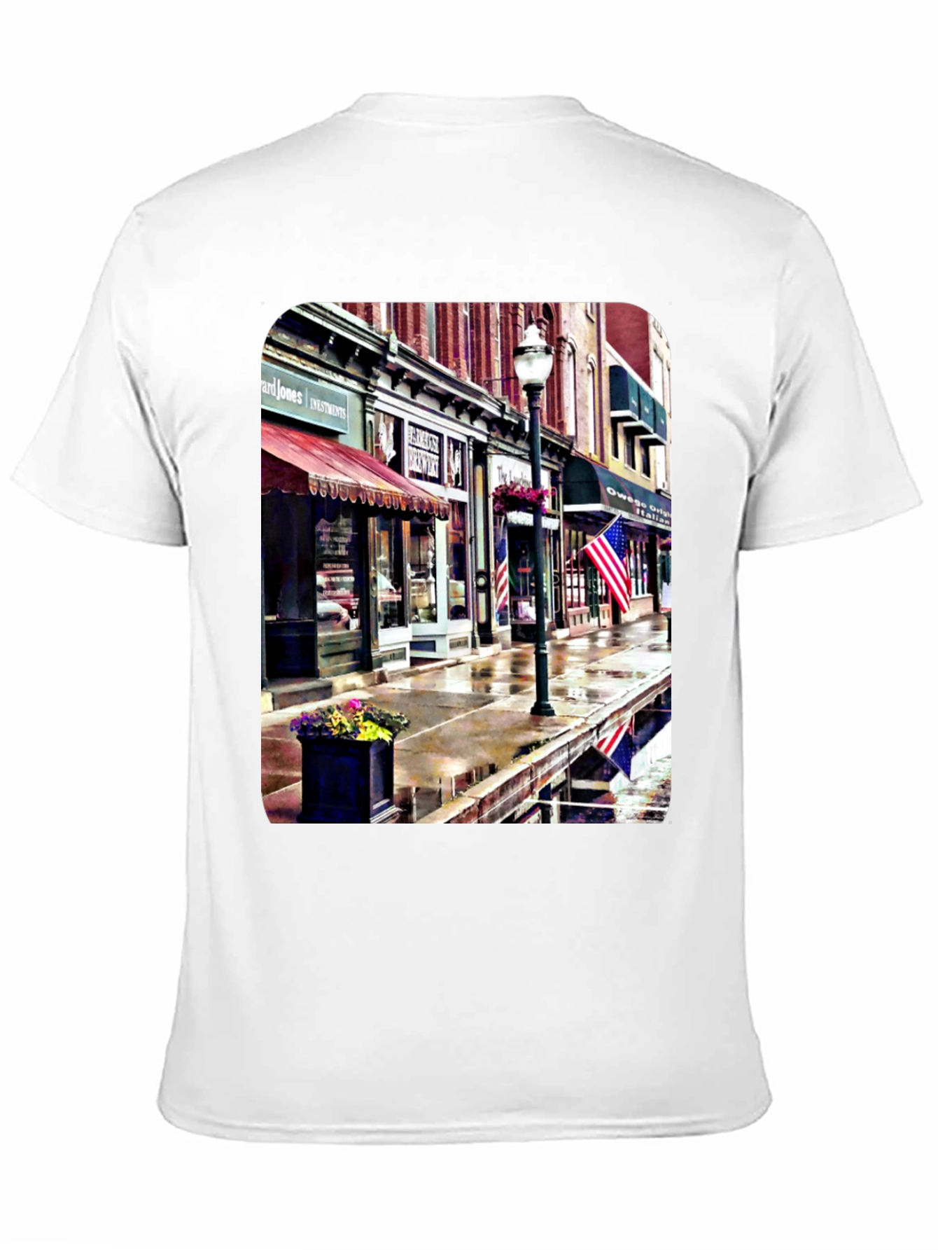 Black Downtown Street View Graphic T-Shirt view 11